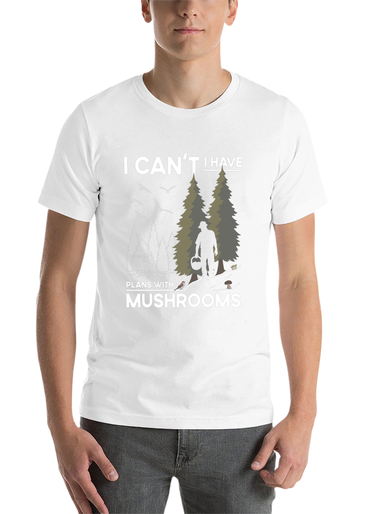 Black Mushroom Lover's T-Shirt - I Can't Have Plans With Mushrooms view 14