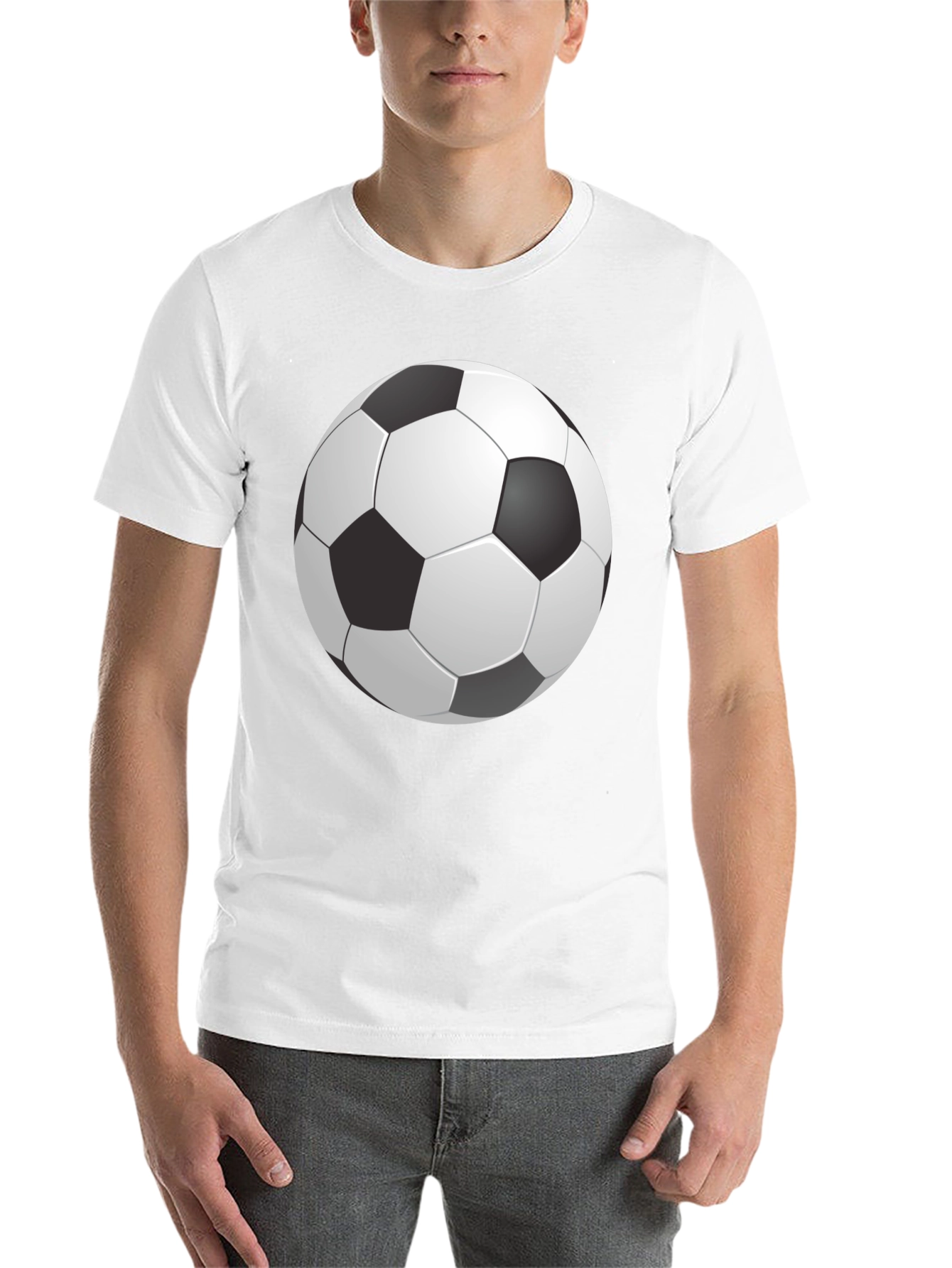 Black Soccer Ball Graphic Print Black T-Shirt view 14