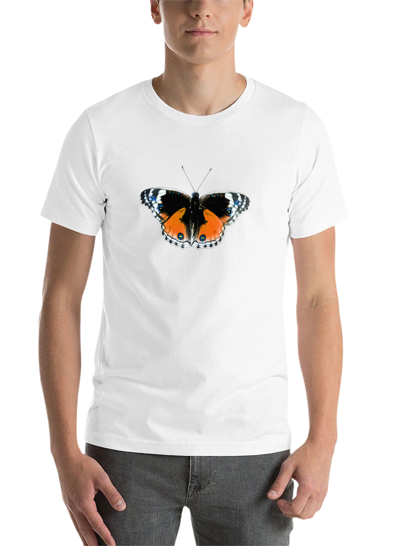 Black Butterfly Graphic Tee - Black Cotton Comfort view 14