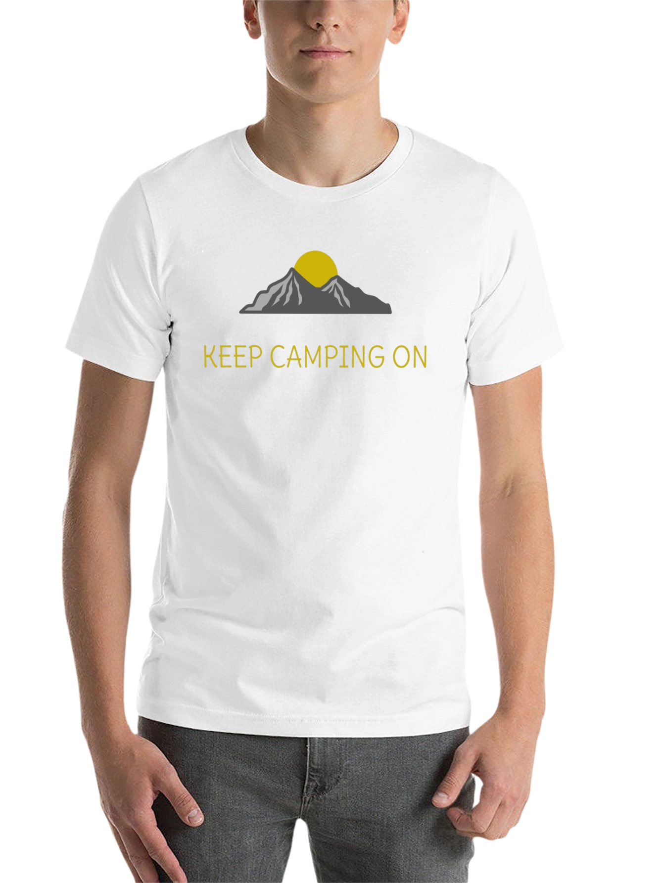 Black Keep Camping On Black Graphic T-Shirt view 14