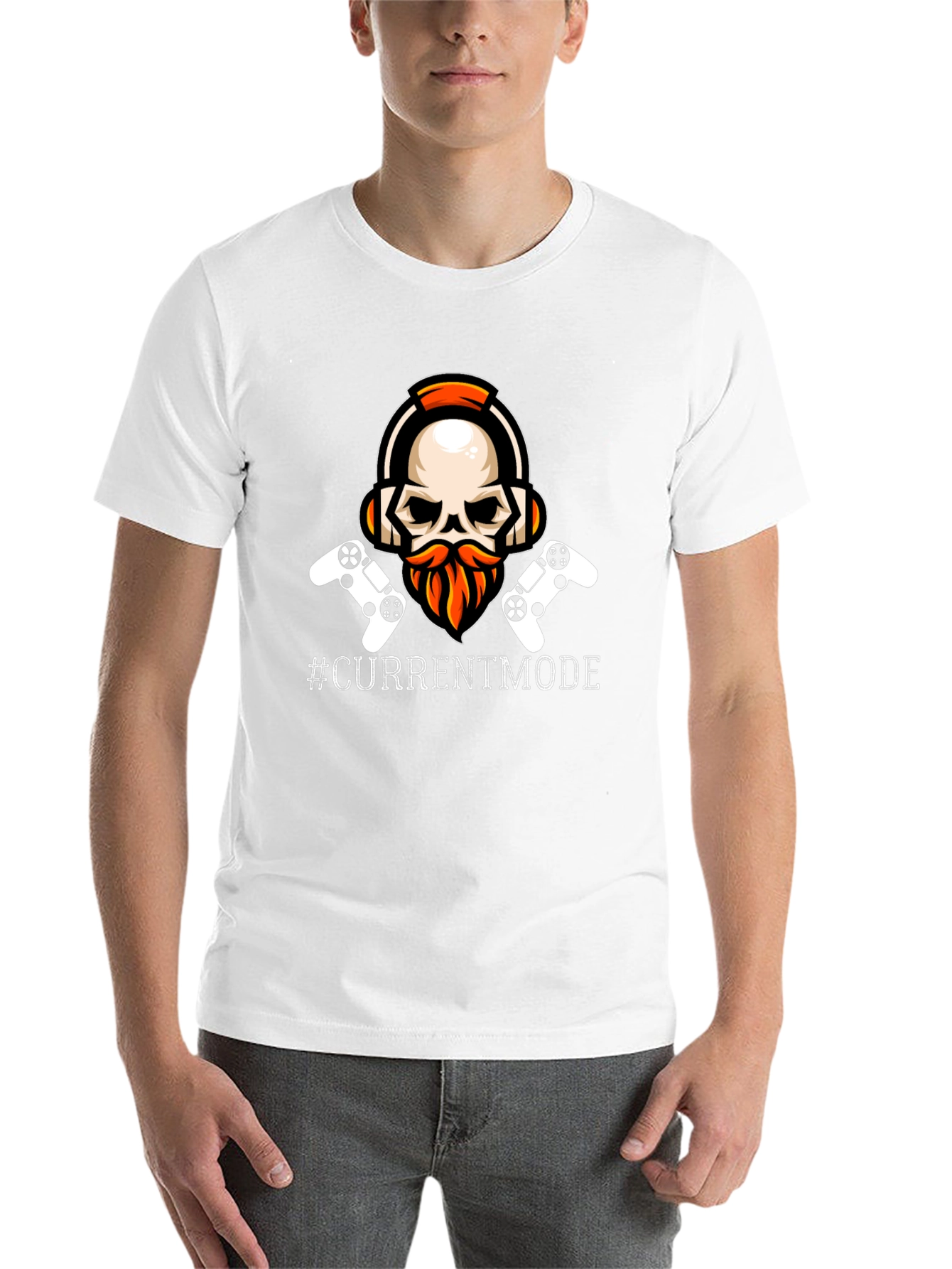 Black Gamer Skull T-Shirt - Current Mode Activated view 14