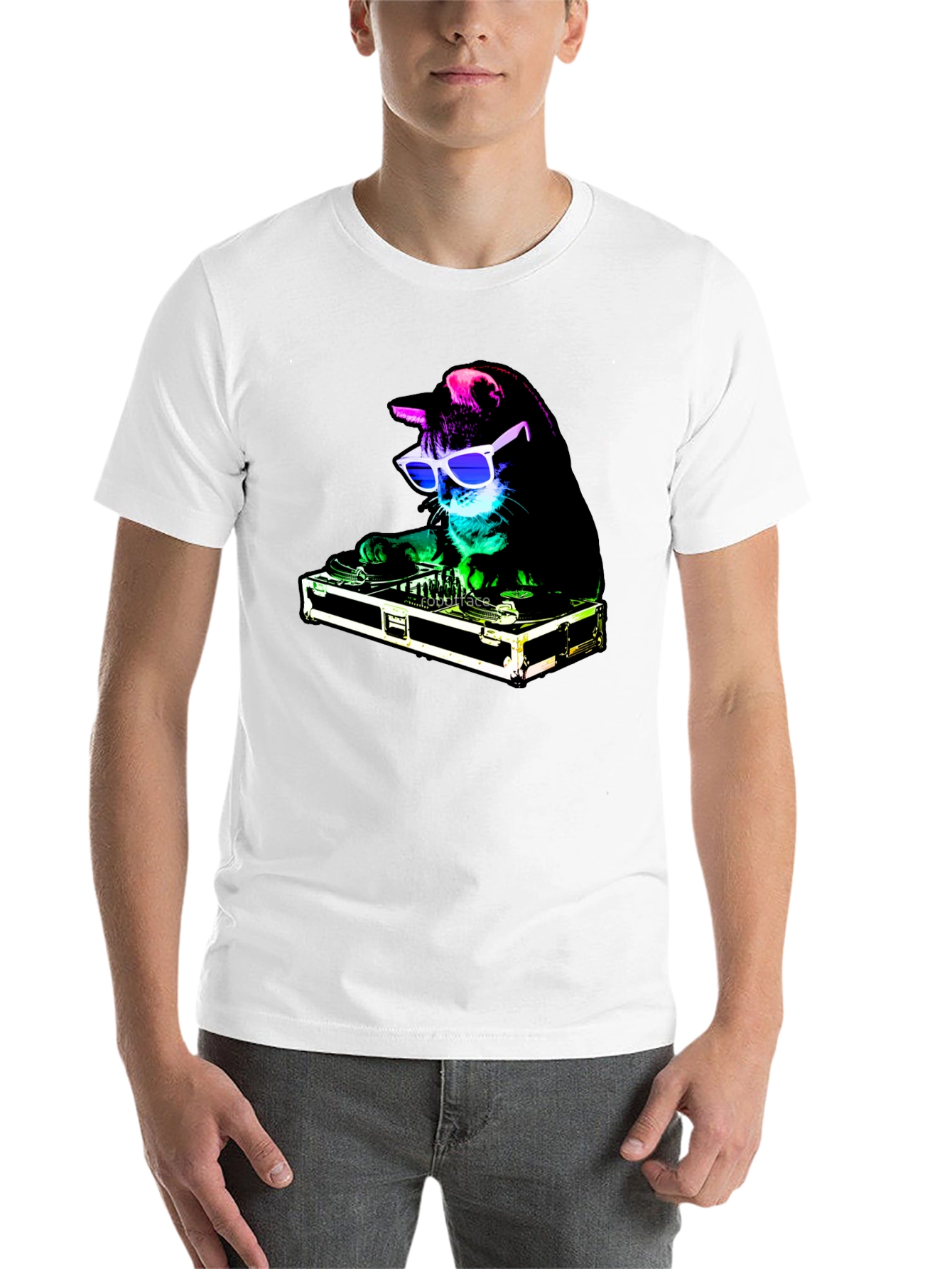 Black DJ Cat Graphic T-Shirt - Black view 14