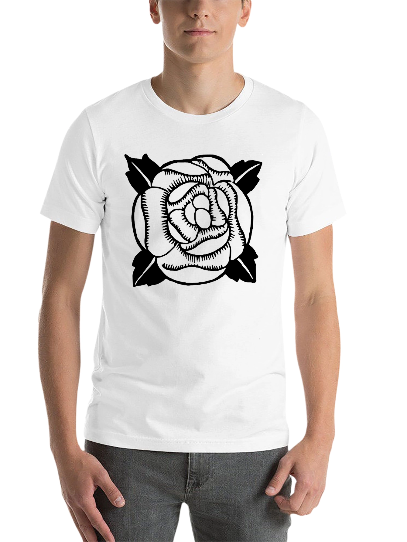 Black Black Rose Graphic Tee - Classic Style view 14