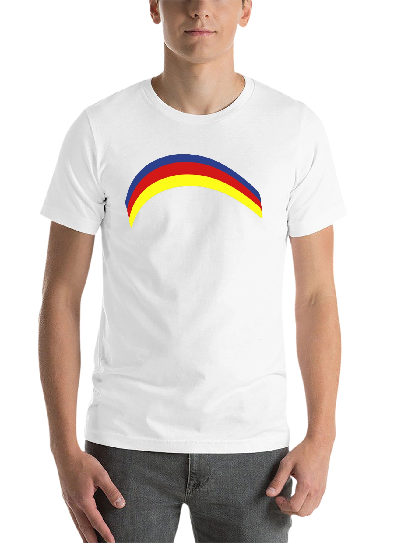 Black Rainbow Arc Graphic Tee - Casual Black T-Shirt view 14