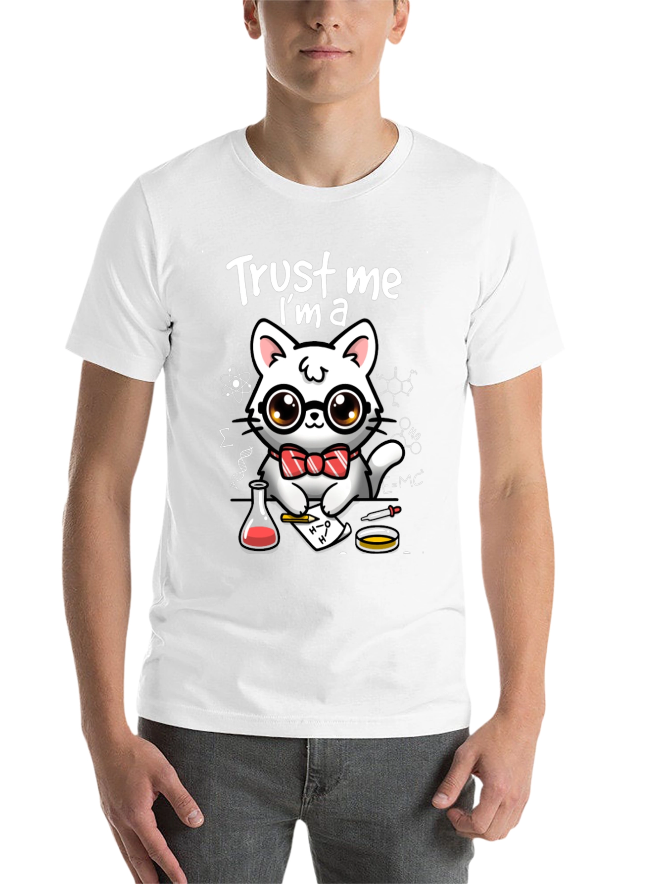 Black Trust Me, I'm a Scientist Cat Graphic T-Shirt view 14