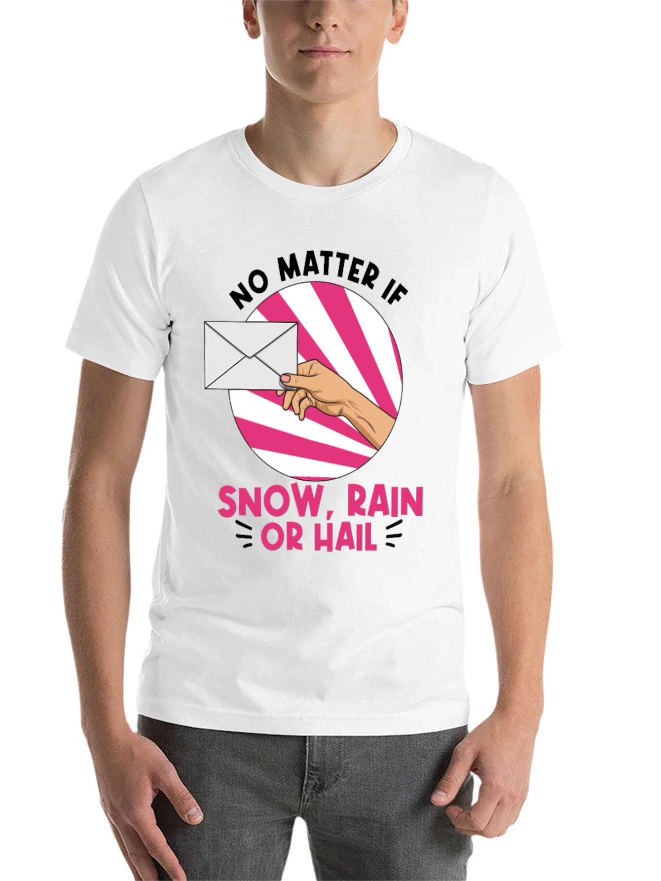 Black Mail Carrier T-Shirt: Snow, Rain or Hail view 14