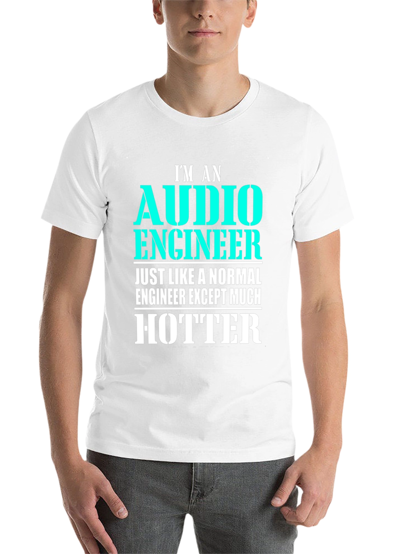 Black Audio Engineer Hotter Black T-Shirt Funny Gift view 14