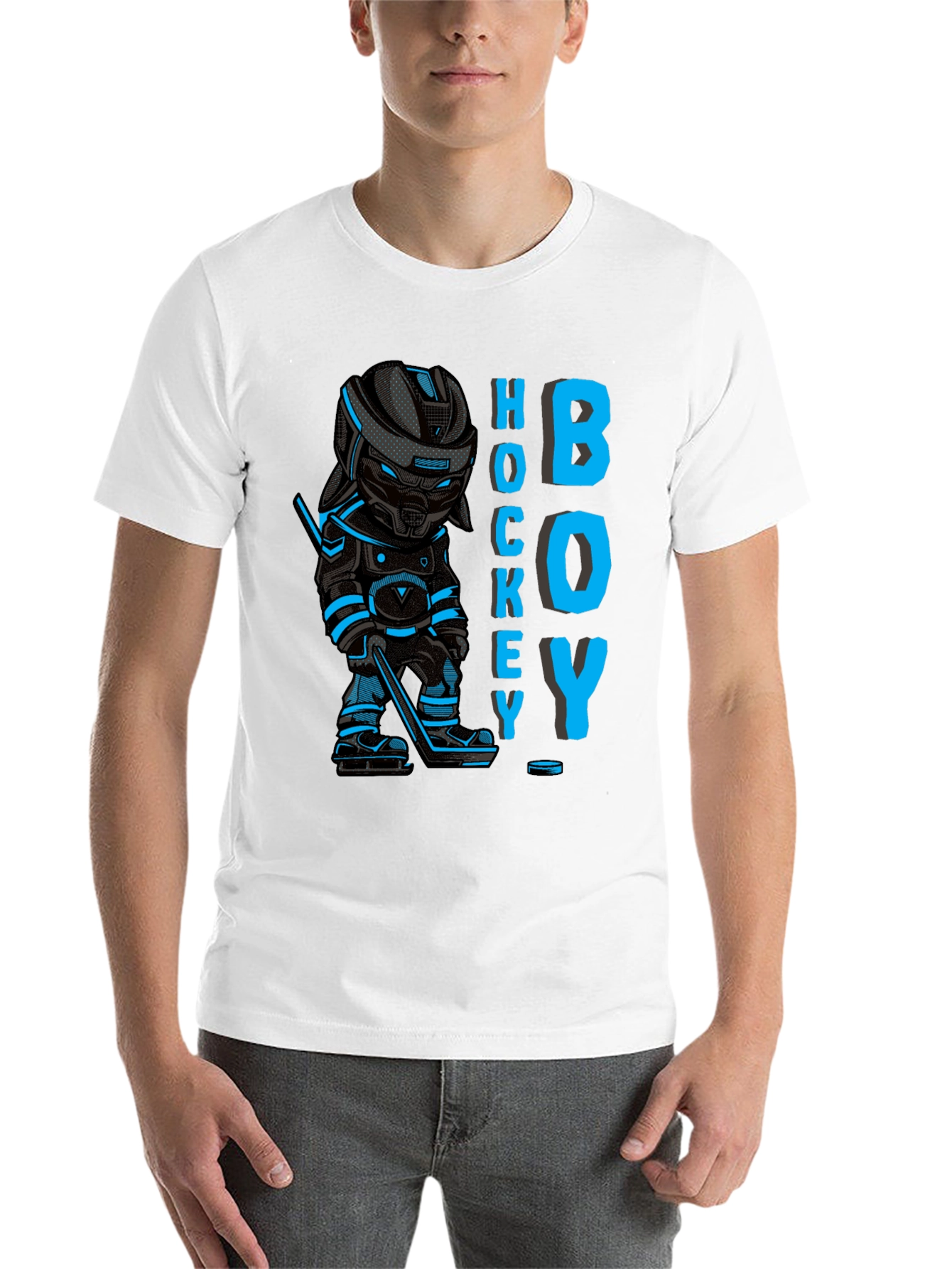 Black Hockey Boy Graphic T-Shirt view 14