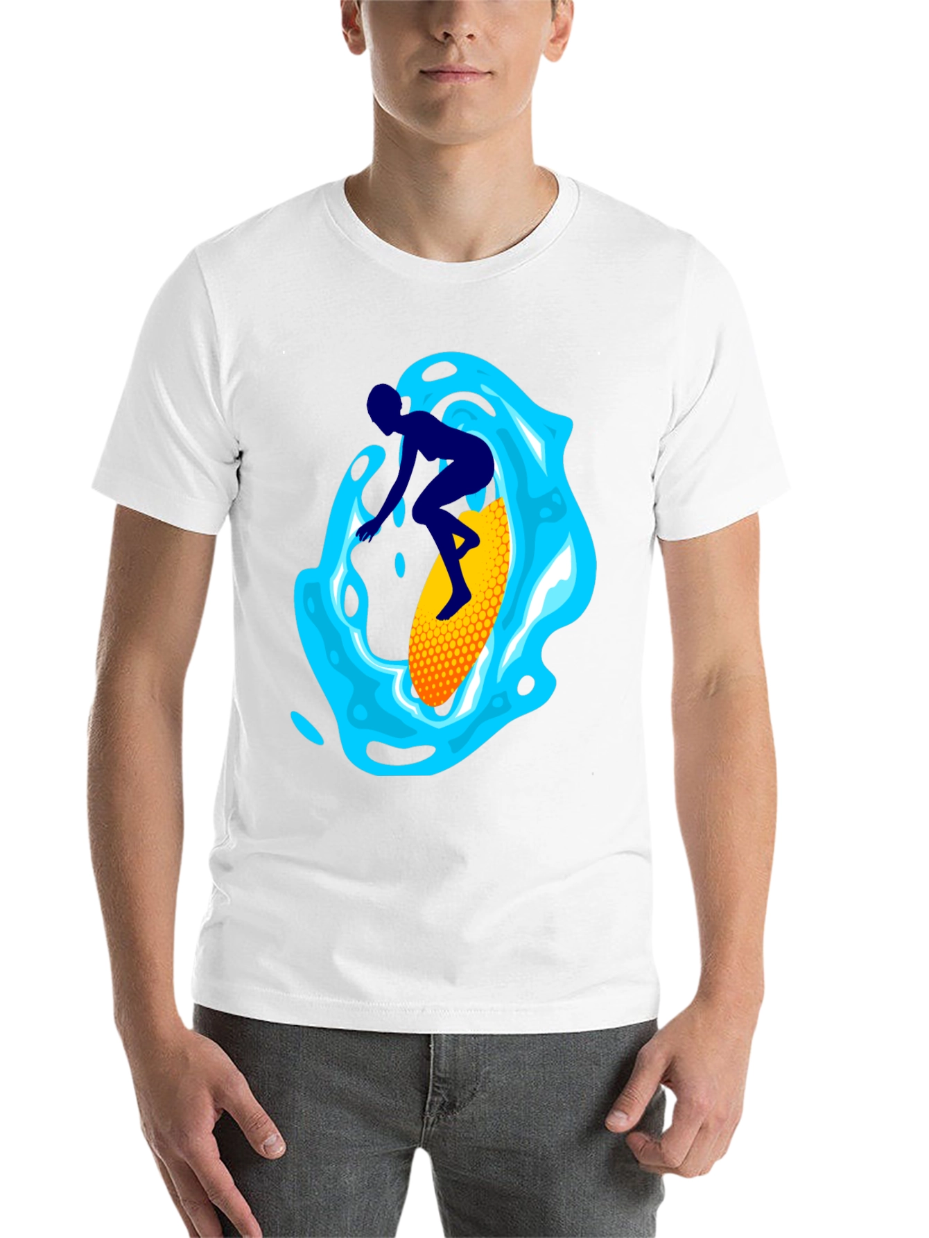 Black Surfer Graphic Tee - Black Cotton Blend view 14