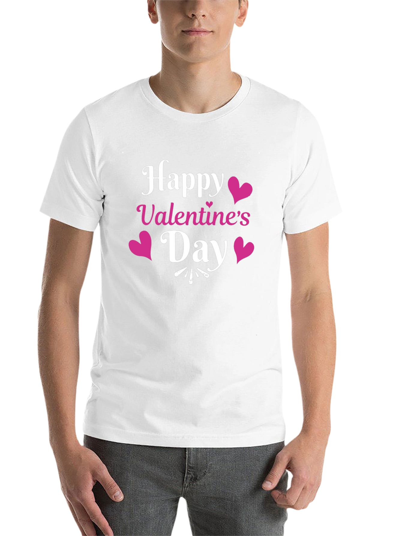 Happy Valentine's Day Black T-Shirt - 14