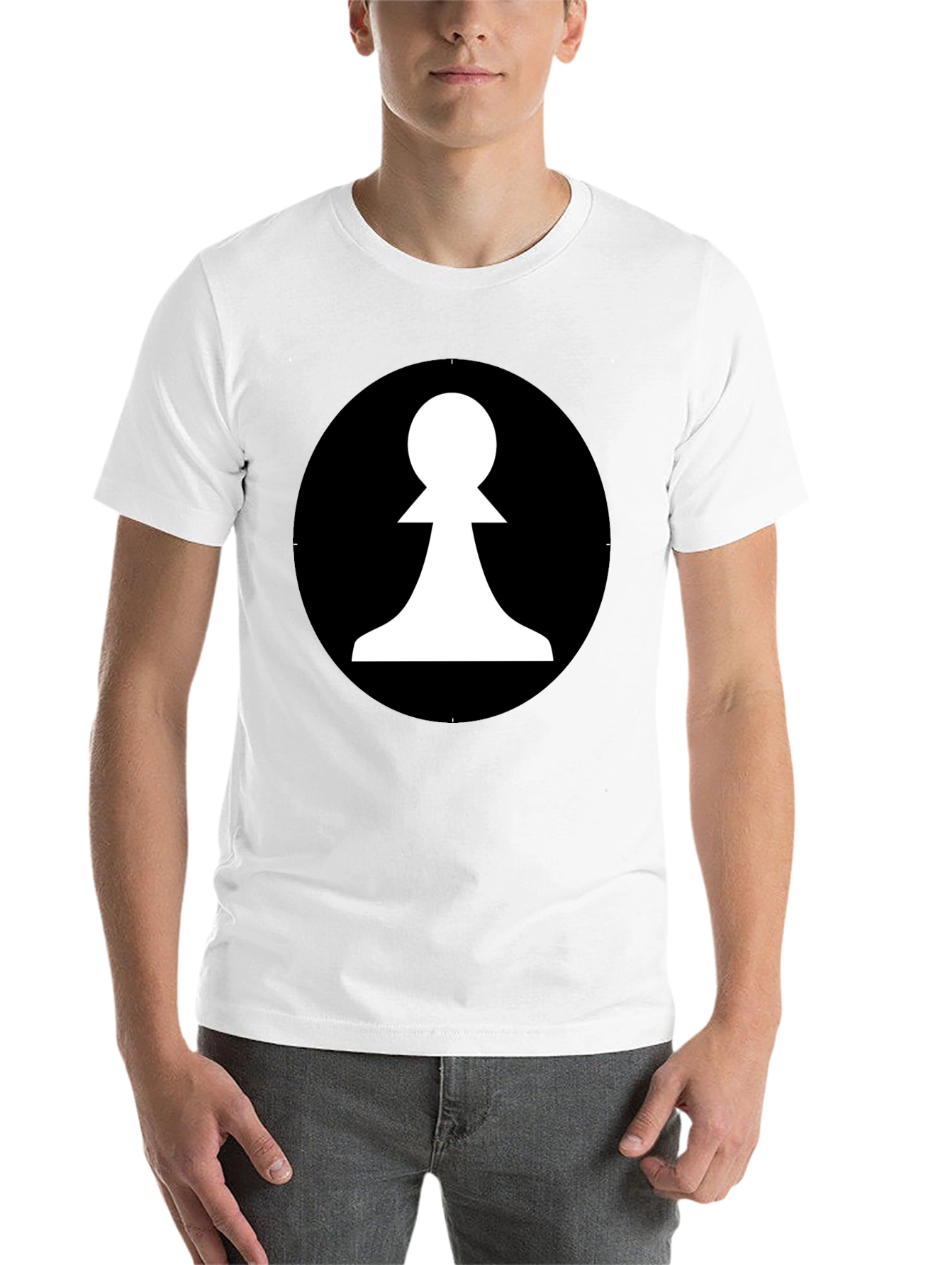 Black Chess Pawn Graphic Tee - Black Cotton T-Shirt view 14