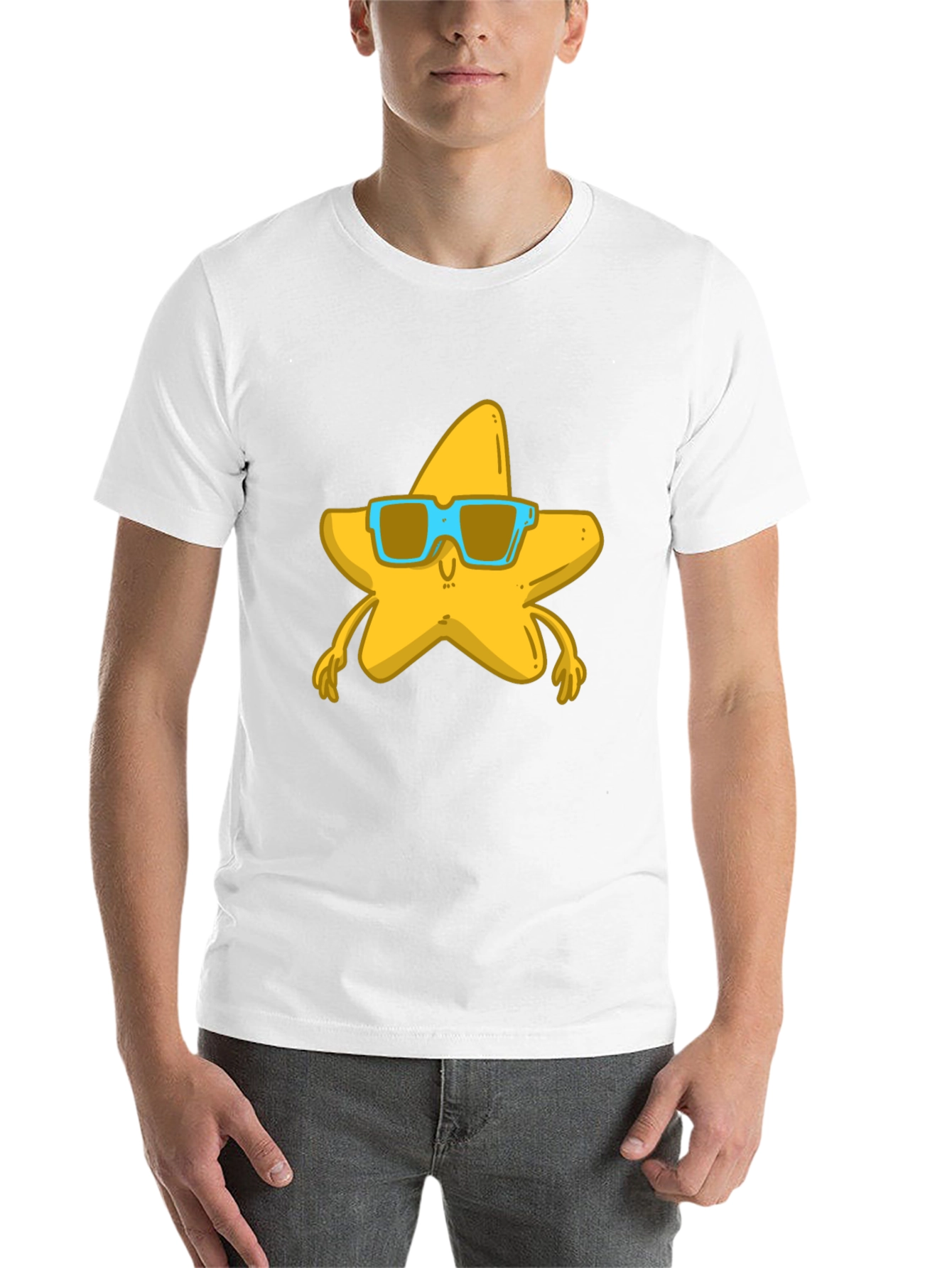 Black Star with Shades Black Graphic T-Shirt view 14