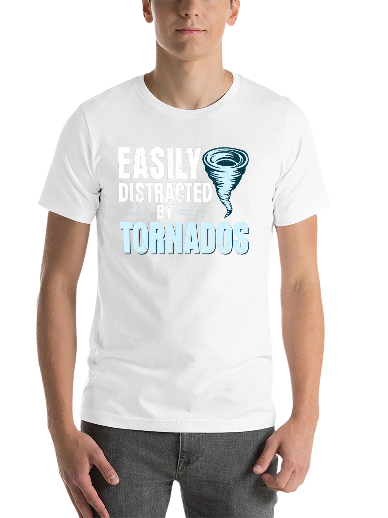 Black Easily Distracted by Tornadoes Graphic Tee view 14