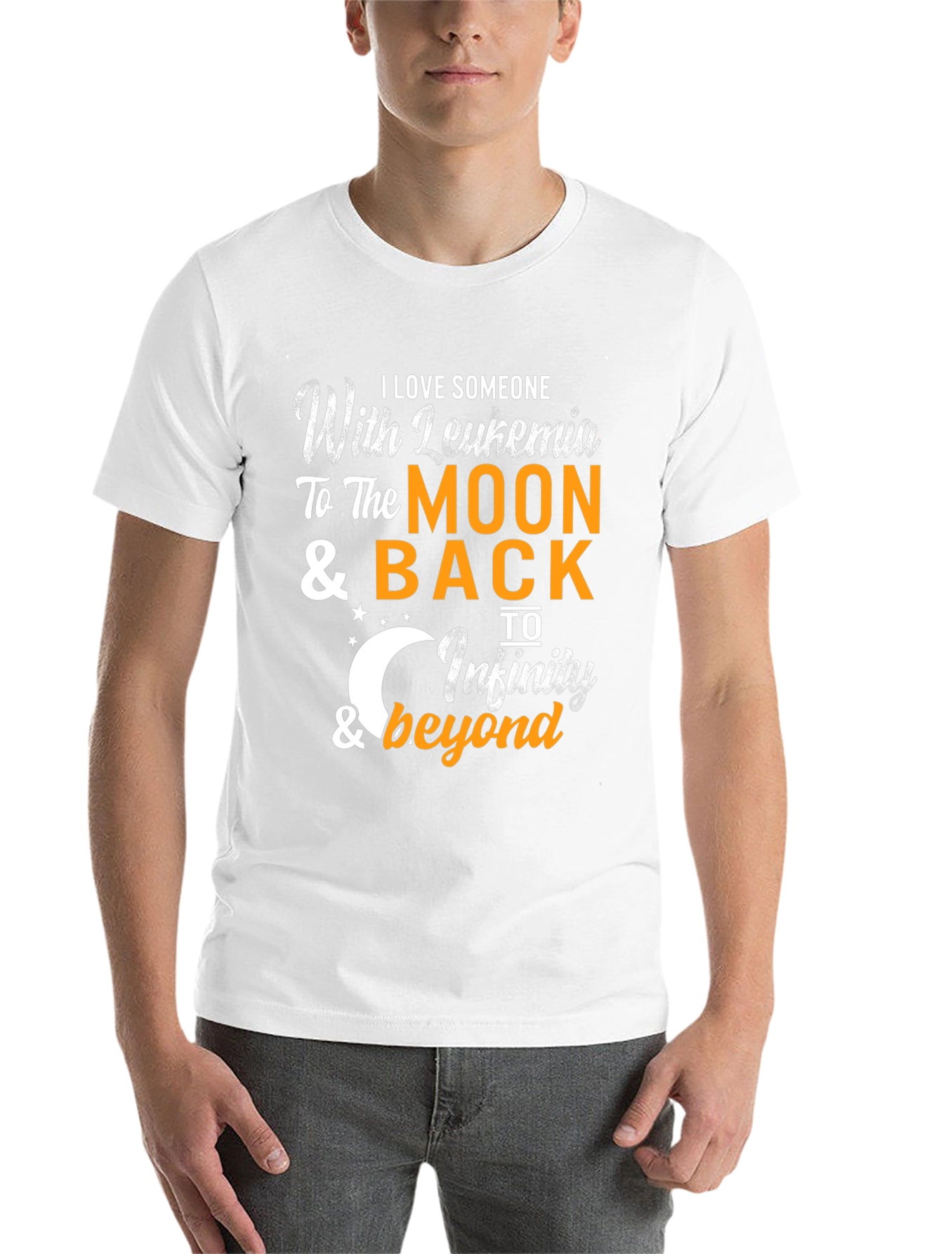 Black Leukemia Awareness T-Shirt - Love to the Moon view 14