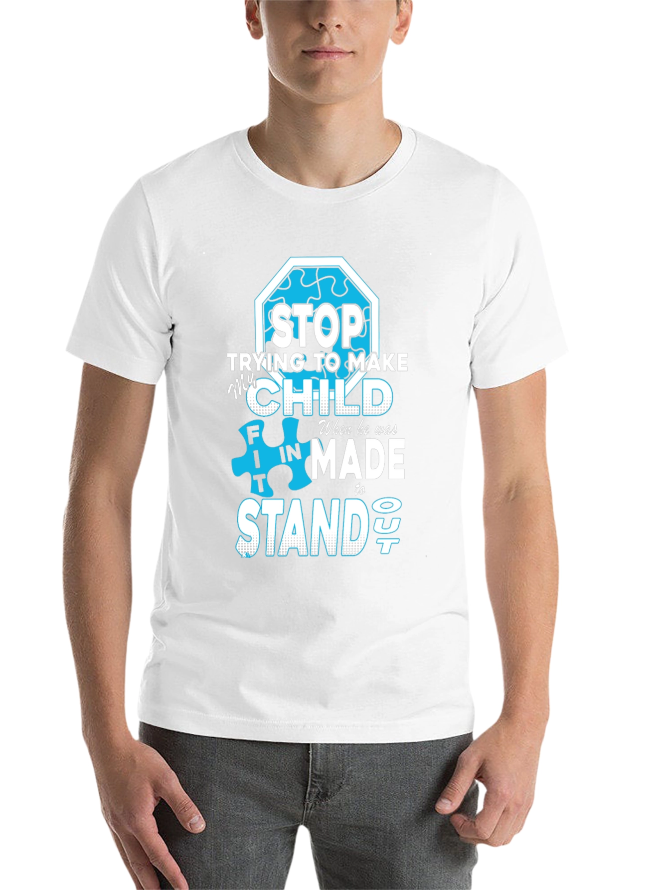 Black Autism Awareness T-Shirt: Stand Out view 14
