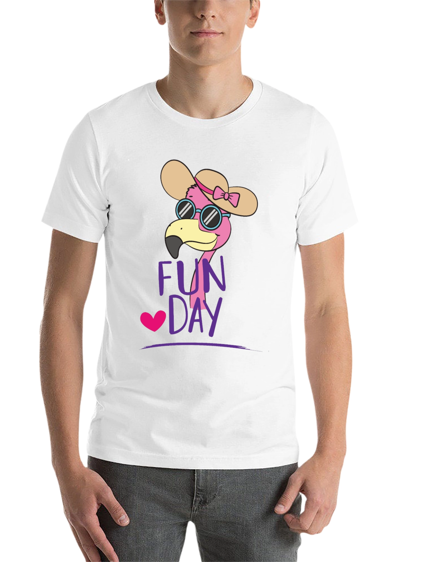 Black Fun Day Flamingo Graphic Tee - Casual Comfort view 14