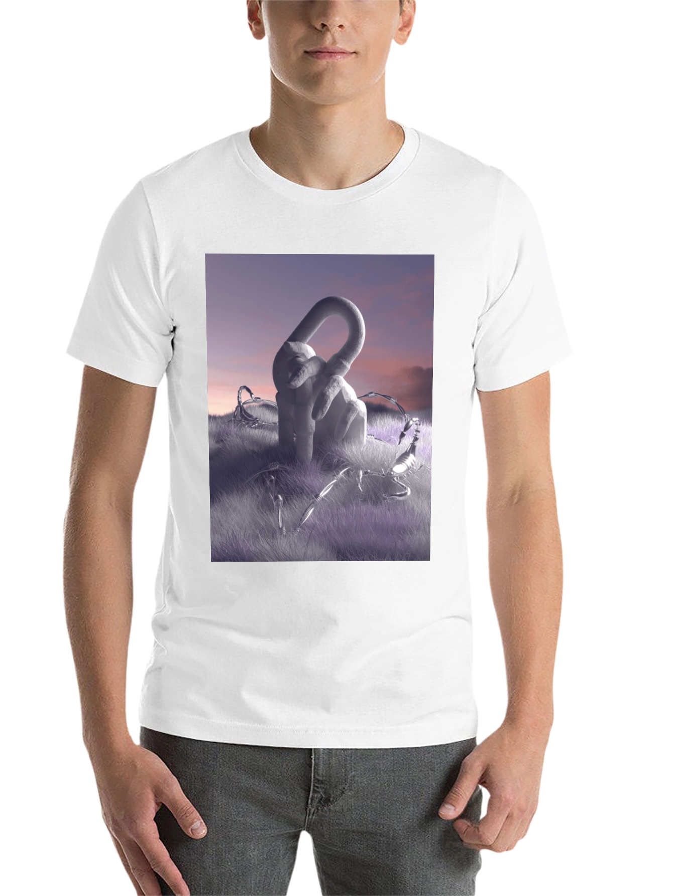 Black Abstract Sculpture Graphic Tee - Modern Art Shirt view 14