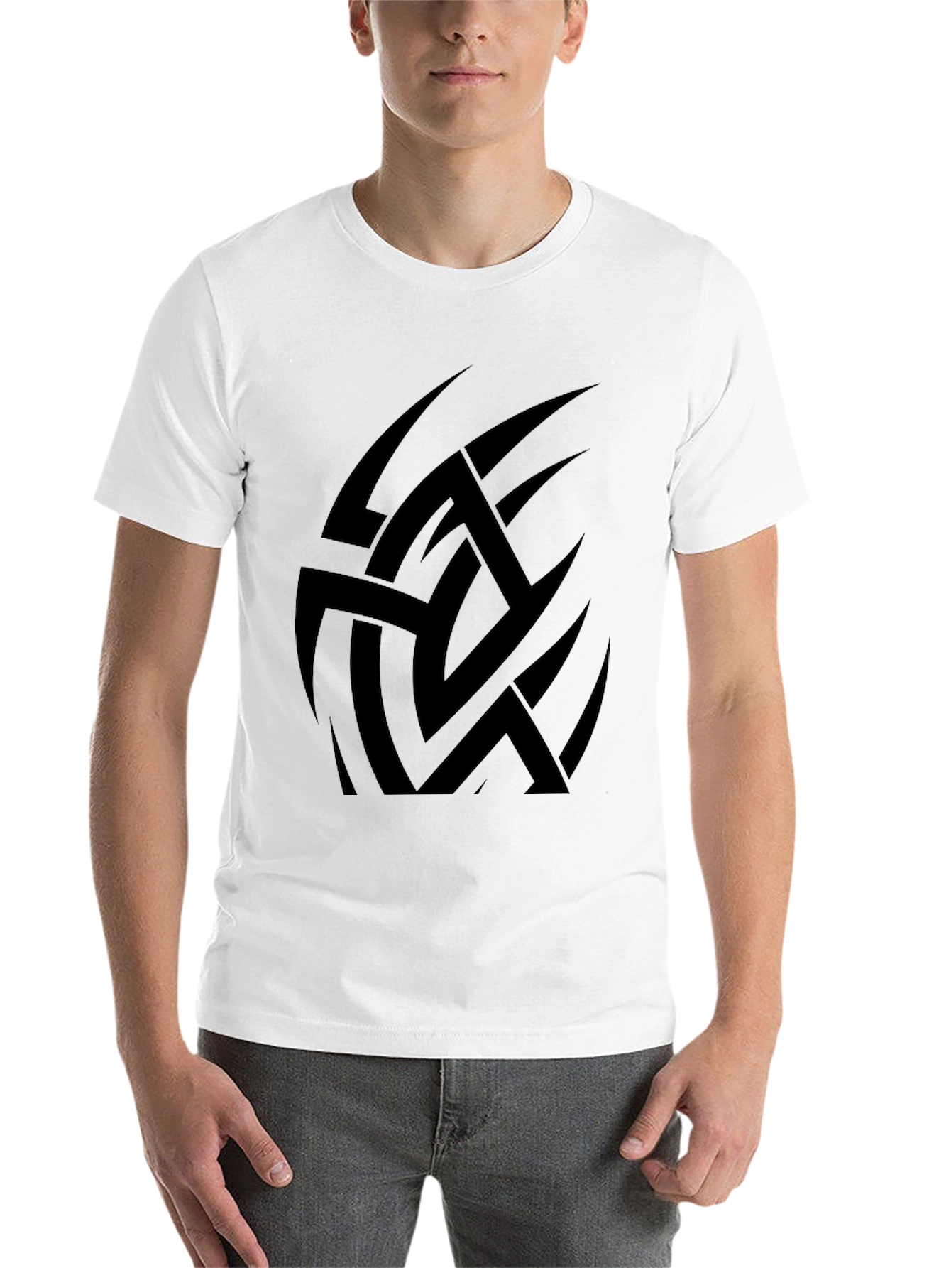 Black Tribal Graphic Black T-Shirt for Men view 14