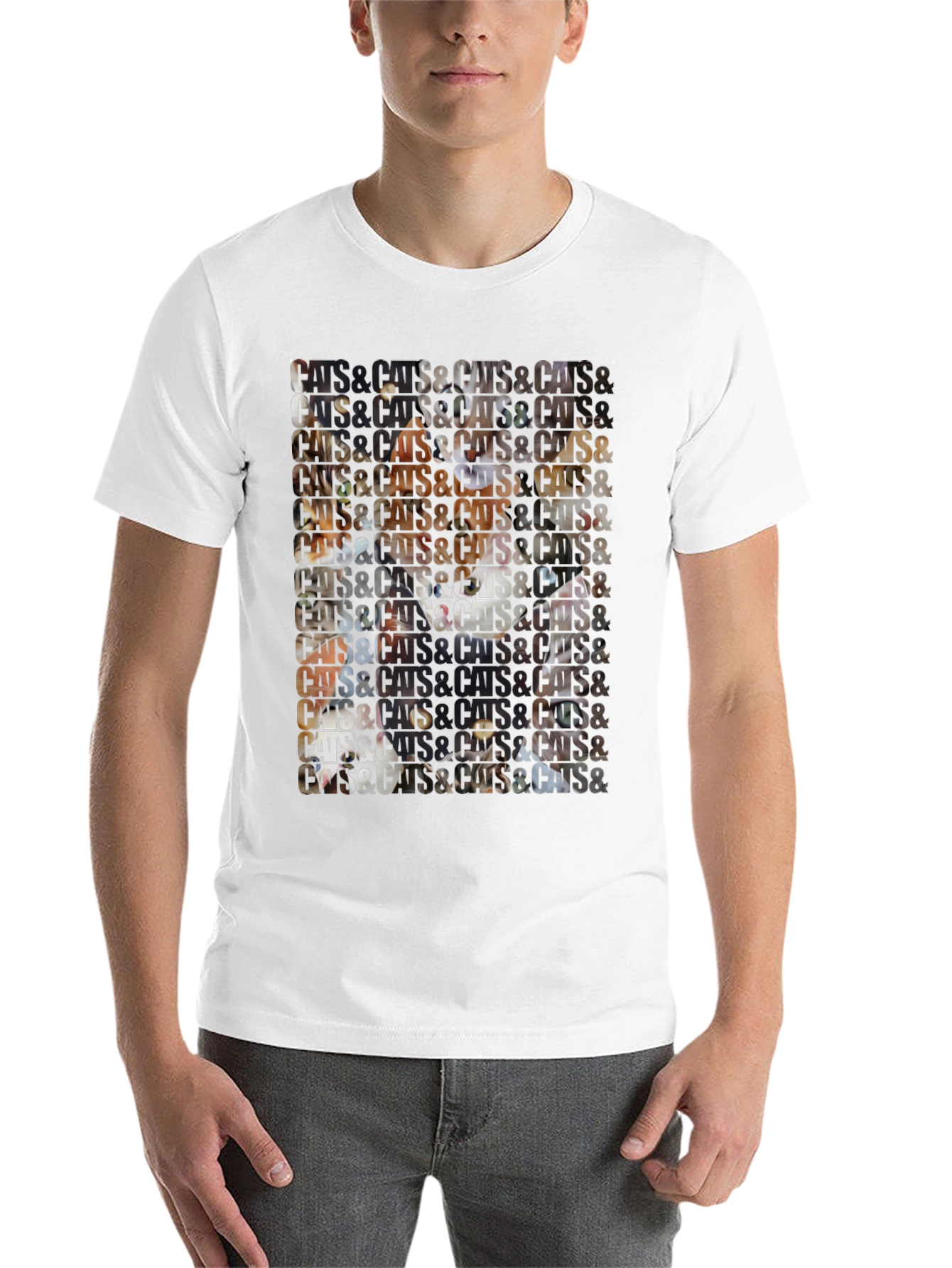 Black Cats Patterned Graphic T-Shirt view 14