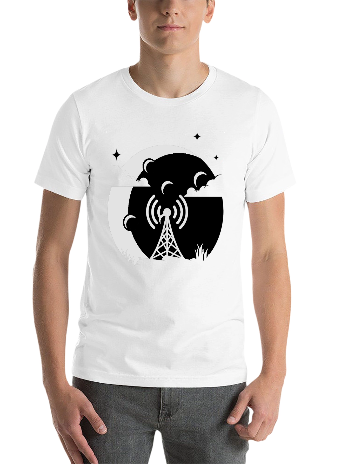 Black Mystic Night Tower Graphic Tee - Black view 14