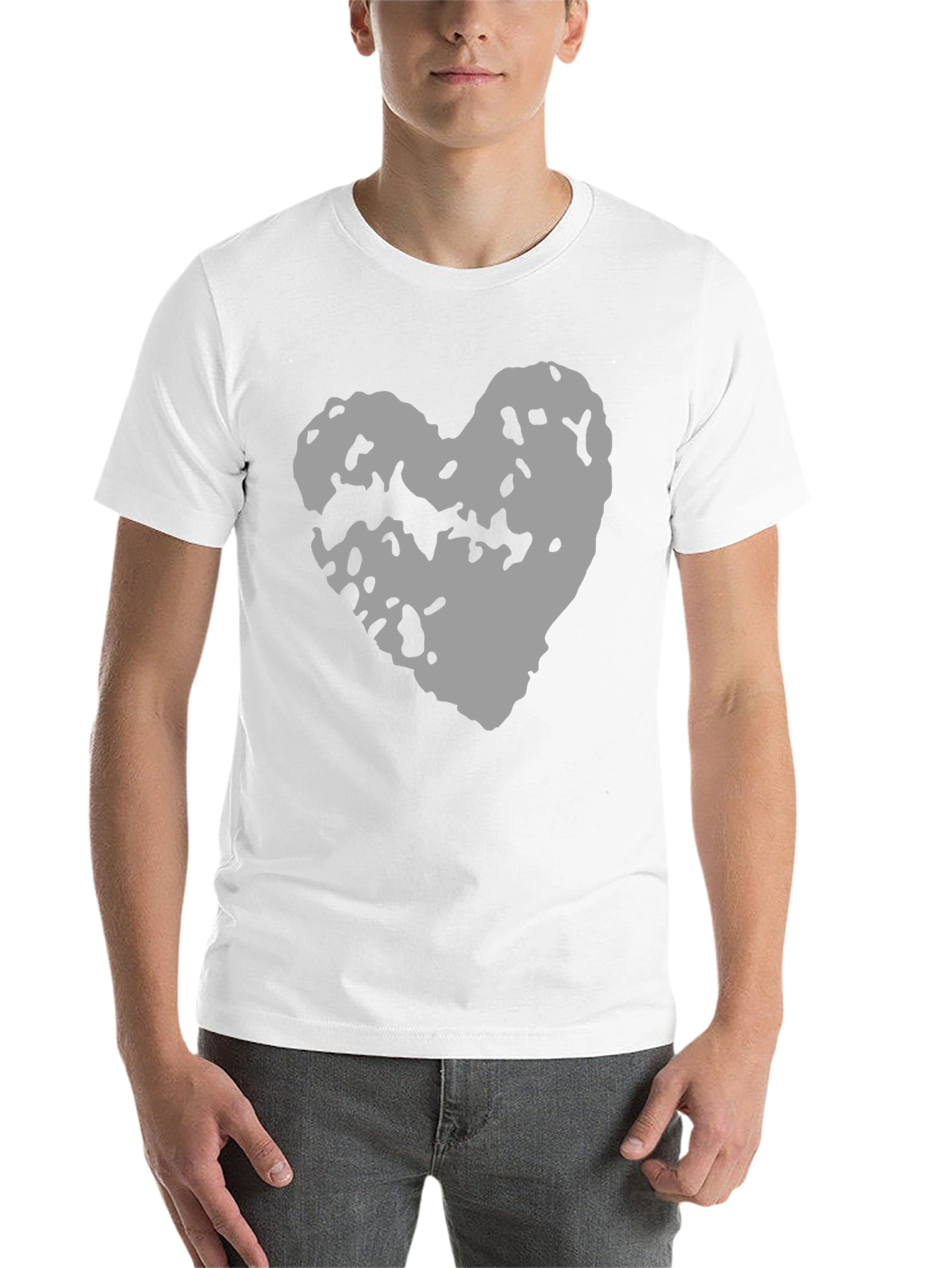 Black Abstract Heart Graphic Black Tee view 14