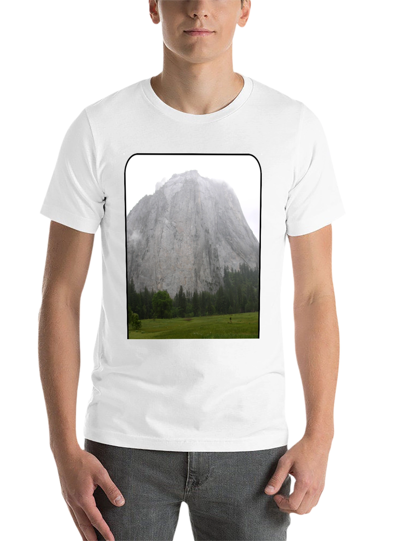 Black Mountain View Graphic Tee - Black Casual Shirt view 14