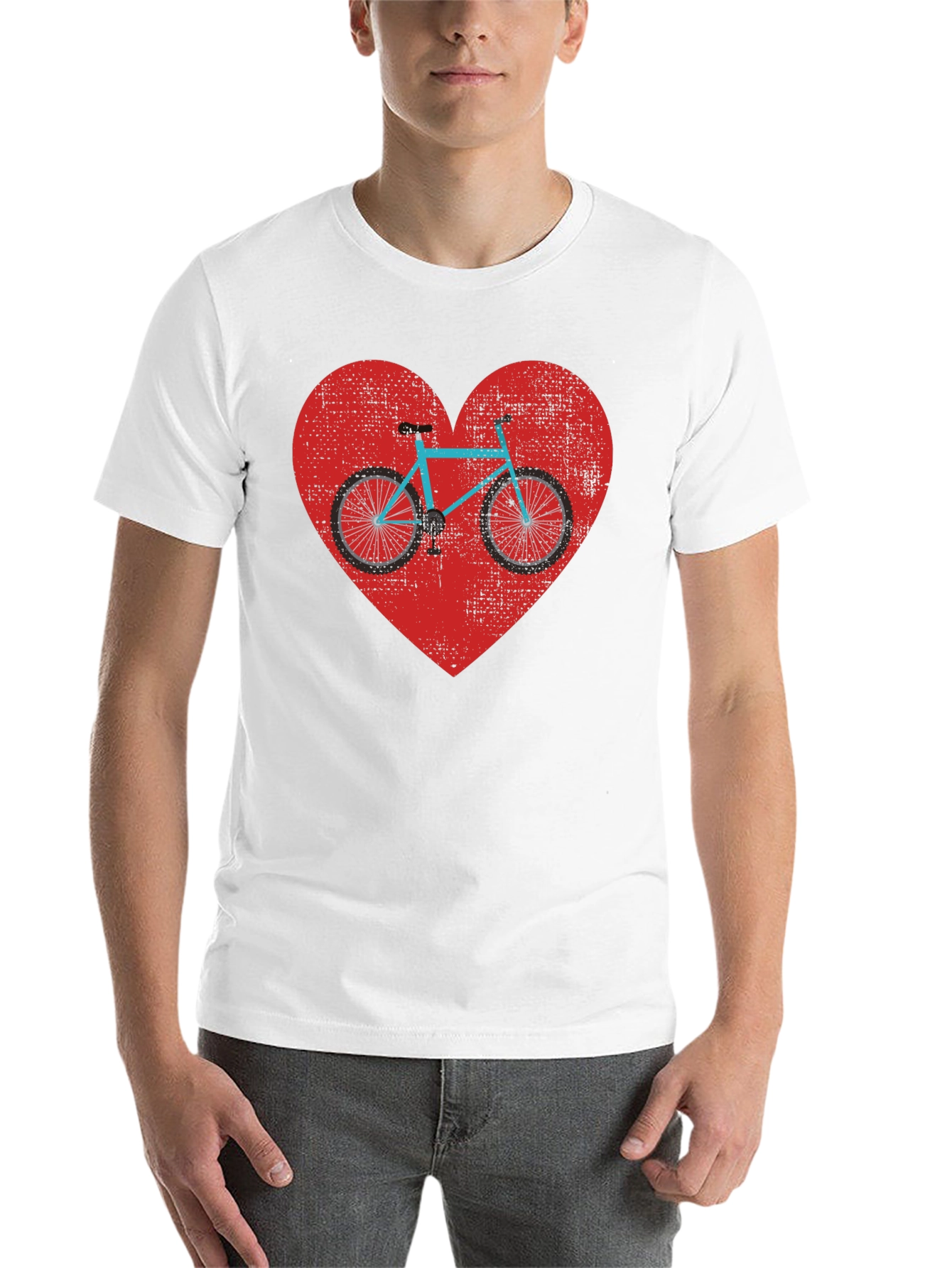 Black Bike Heart Graphic Tee - Men's Black T-Shirt view 14