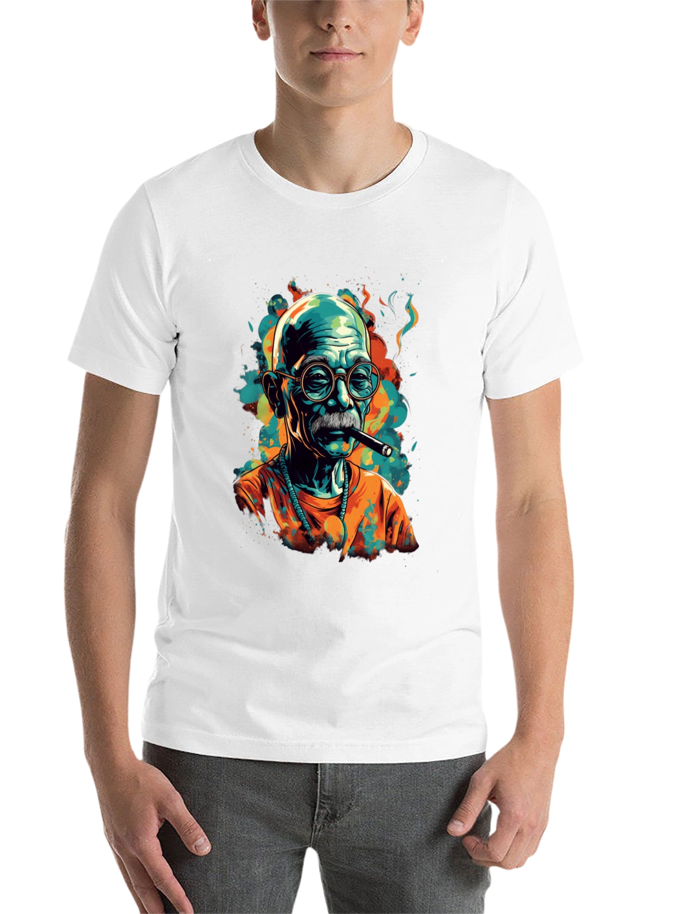 Black Cigar Smoker Graphic Tee - Unique Style view 14