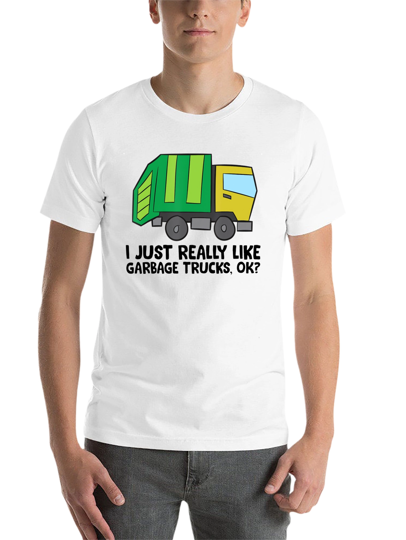 Black Garbage Truck Lover T-Shirt view 14