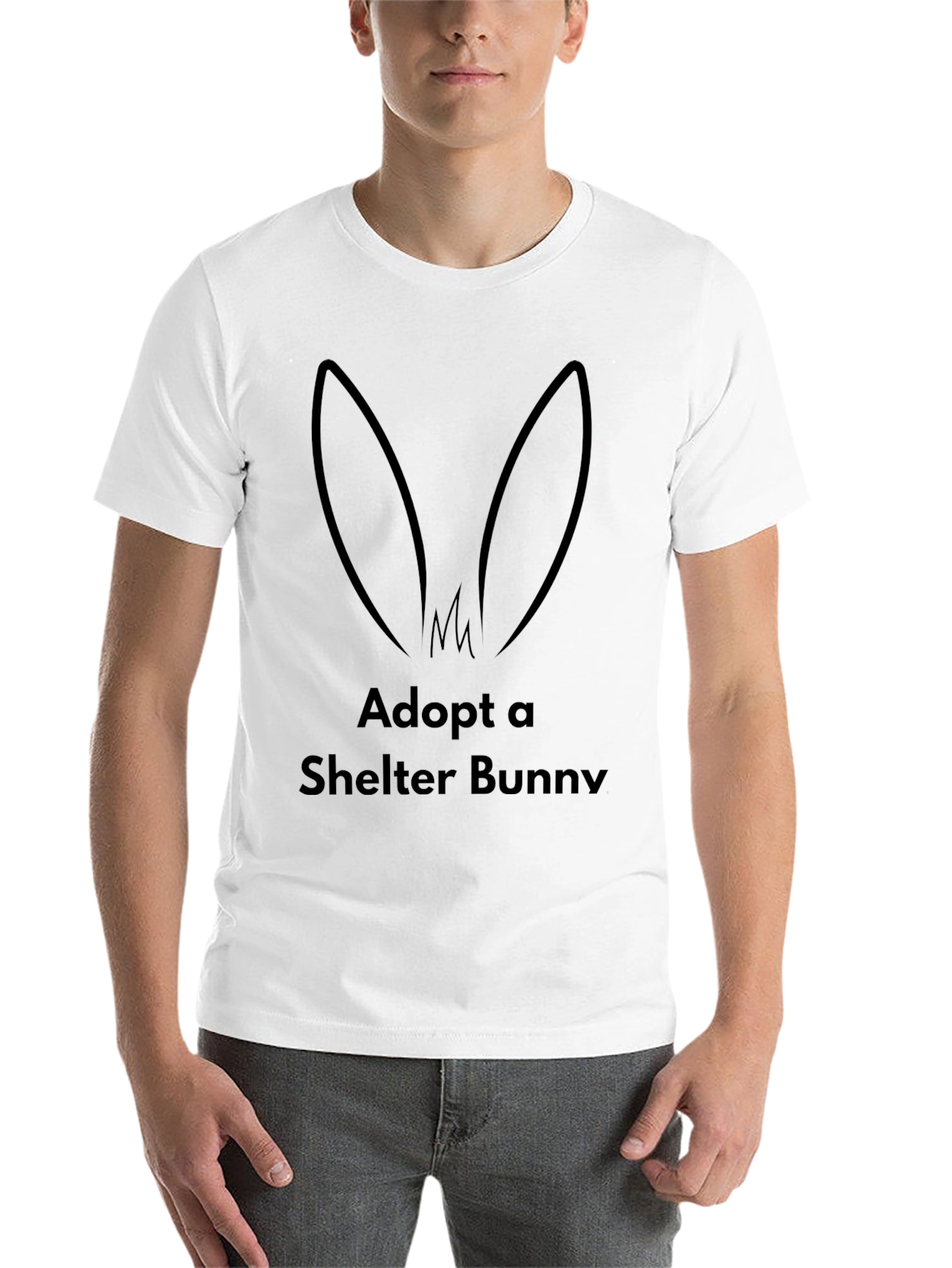 Black Adopt a Shelter Bunny Black T-Shirt view 14