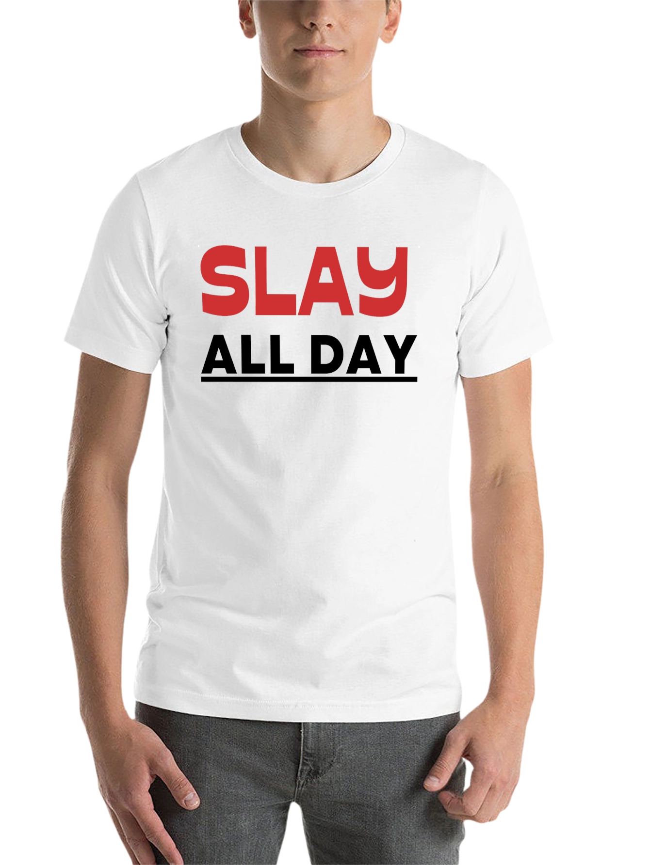 Black Slay All Day Graphic Tee - Stylish Black T-Shirt view 14