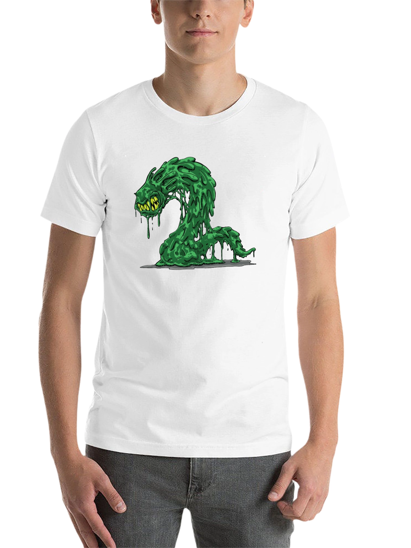 Black Slime Monster Graphic T-Shirt - Unique Creature Design view 14