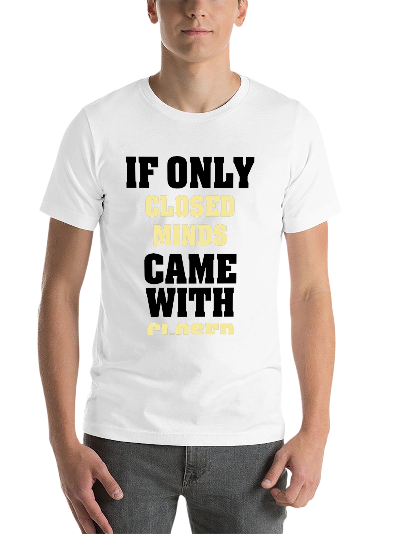 Black Closed Minds T-Shirt - Open-Minded Statement Tee view 14