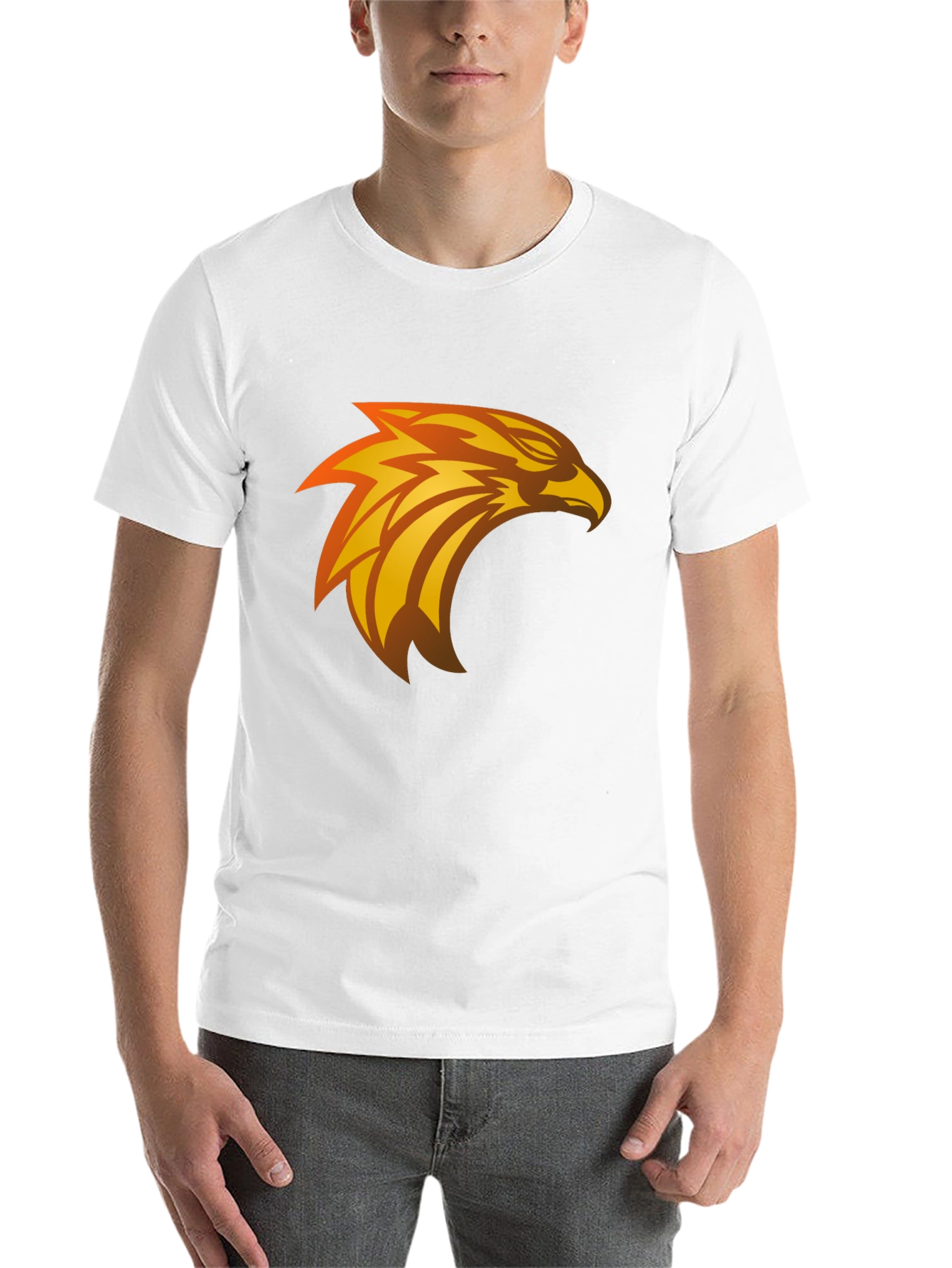 Black Black T-Shirt with Eagle Graphic Design view 14