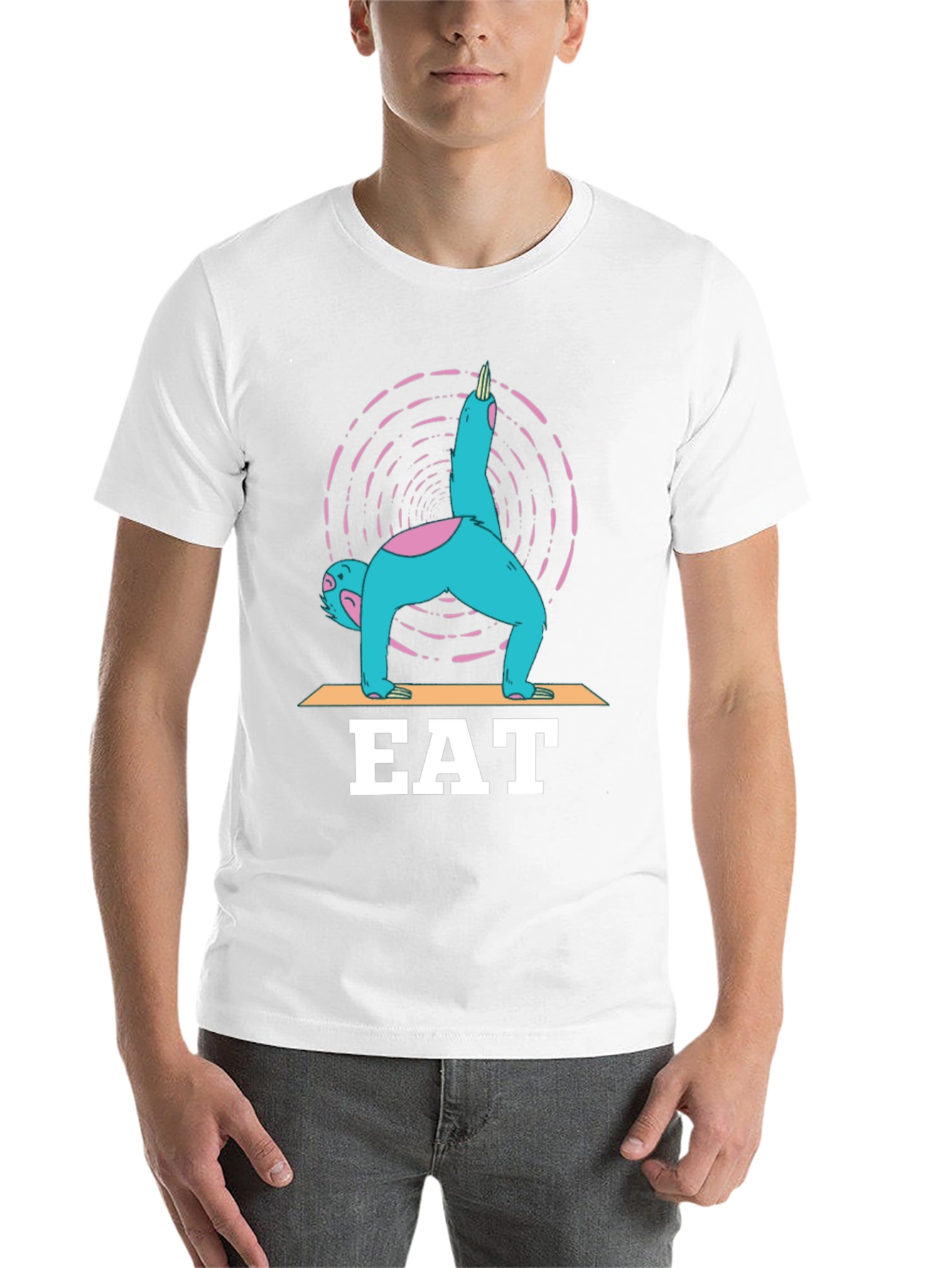 Black Yoga Sloth EAT T-Shirt - Relax and Recharge! view 14