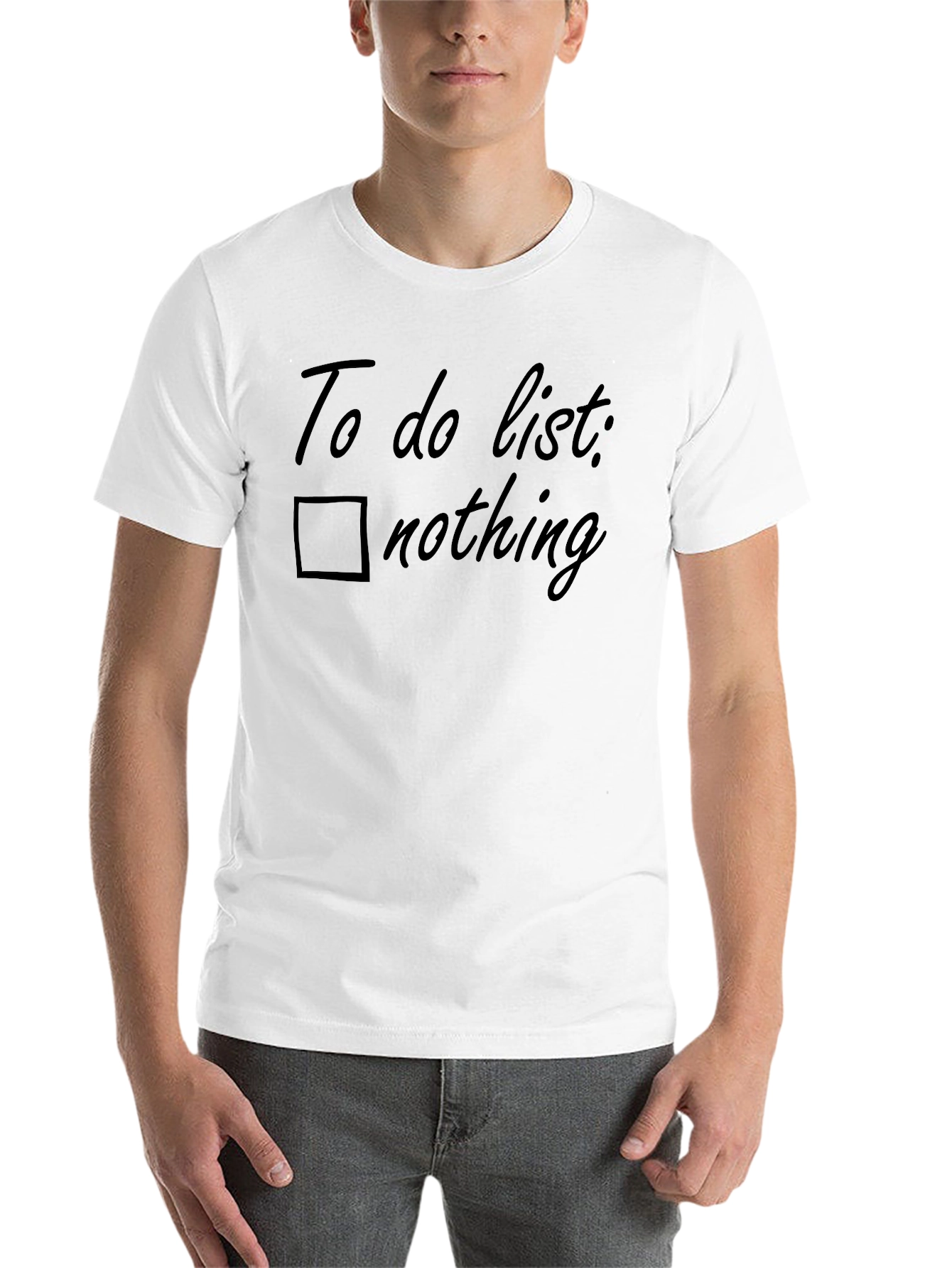 Black To Do List Nothing T-Shirt - Funny Graphic Tee view 14