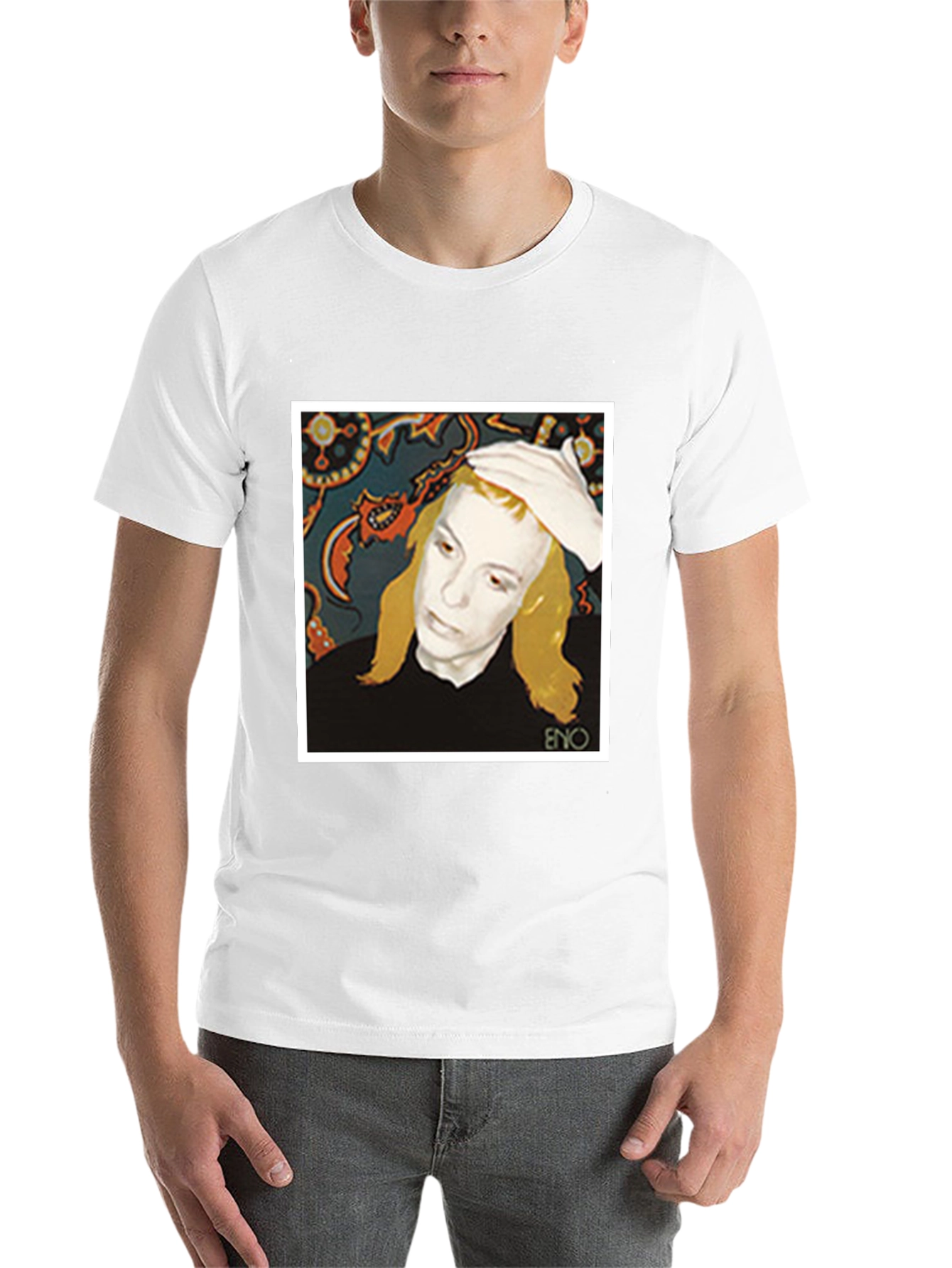 Eno Album Cover T-Shirt - Black Graphic Tee - 14