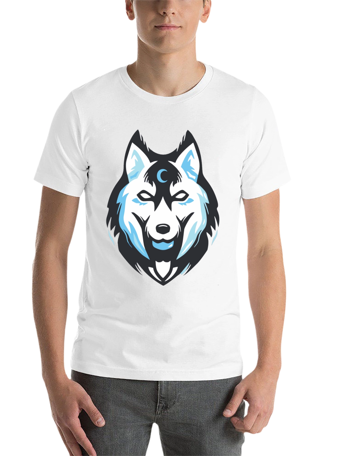 Black Wolf Moon Graphic Tee - Black Cotton Blend view 14