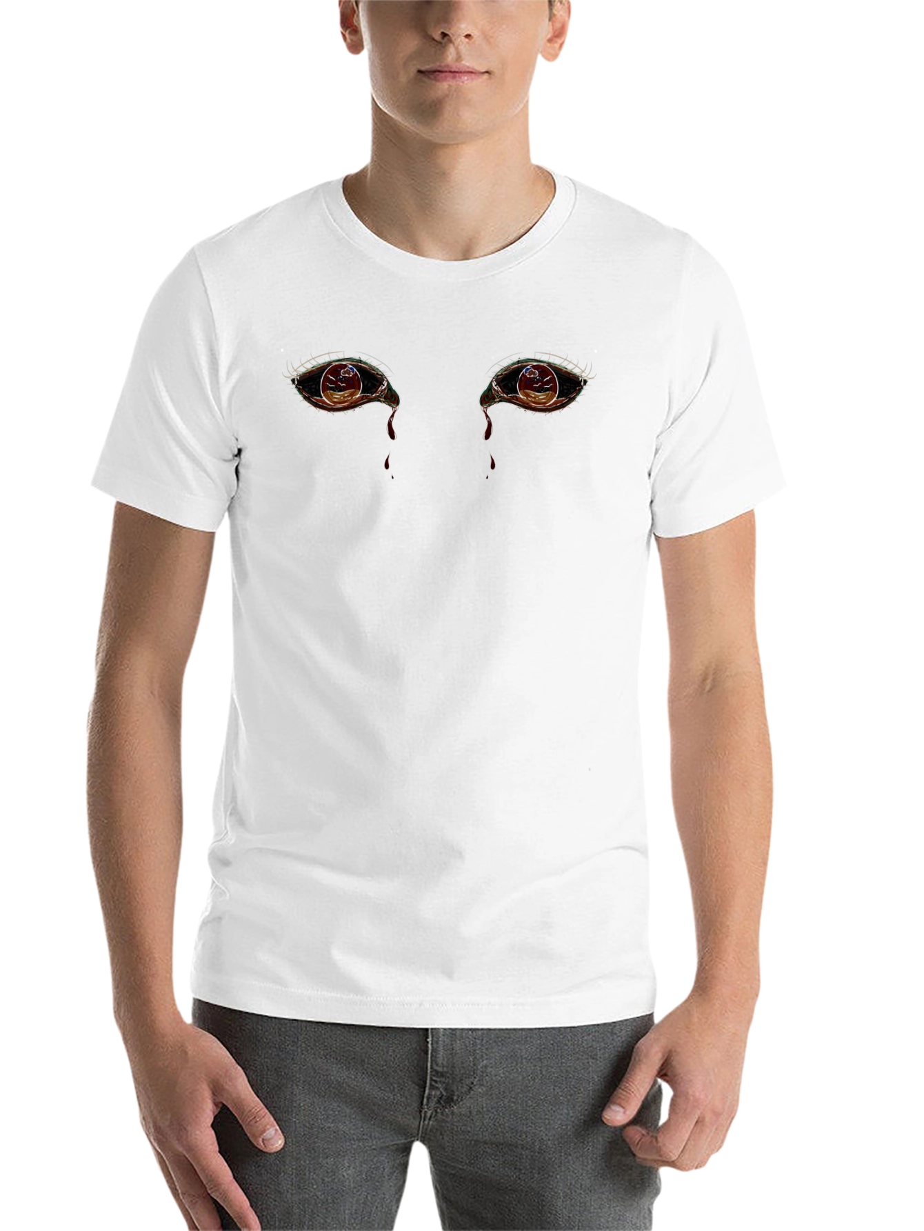 Black Bleeding Eyes Graphic Tee - Unique Design view 14