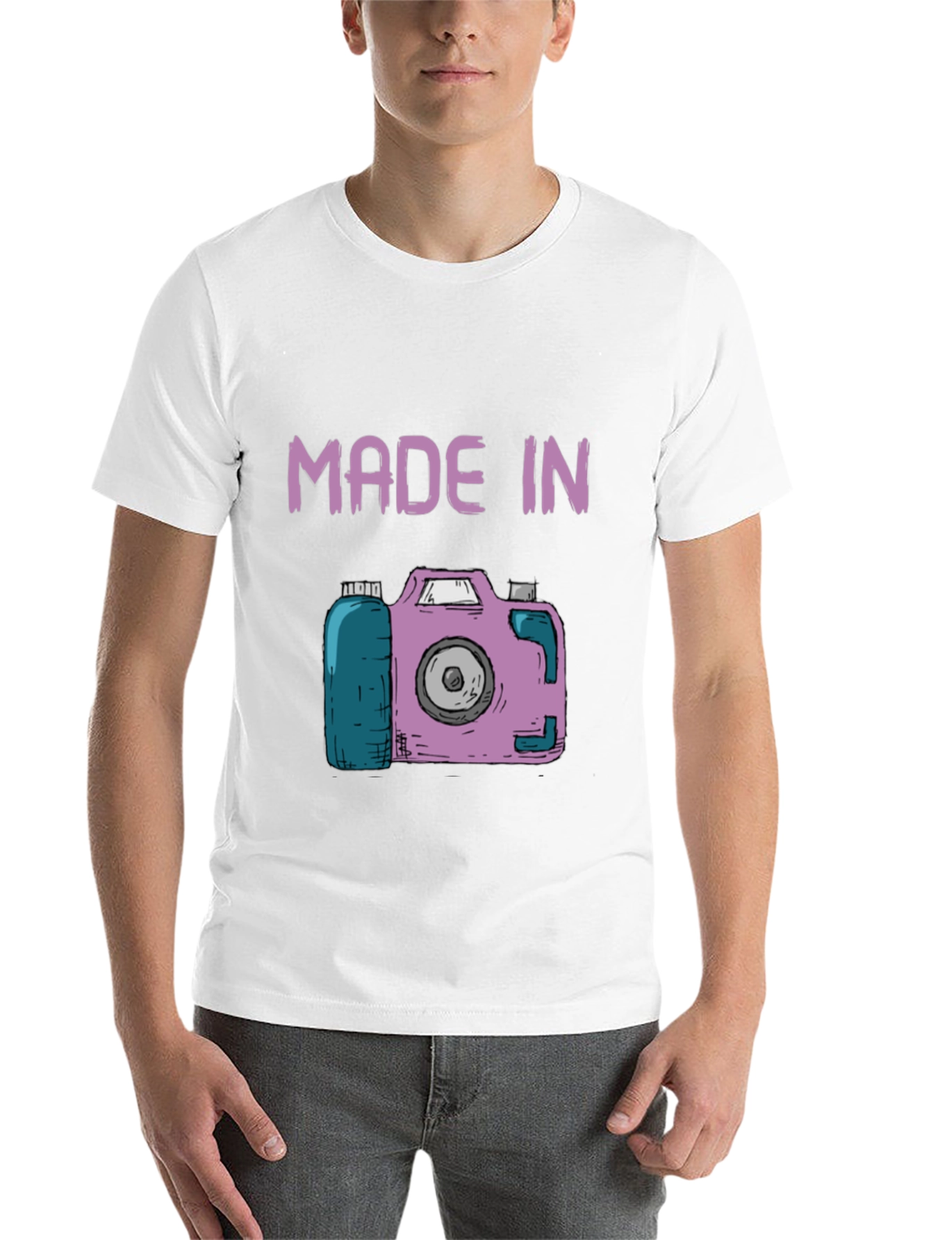 Black Made In Camera T-Shirt - Fun Novelty Tee view 14