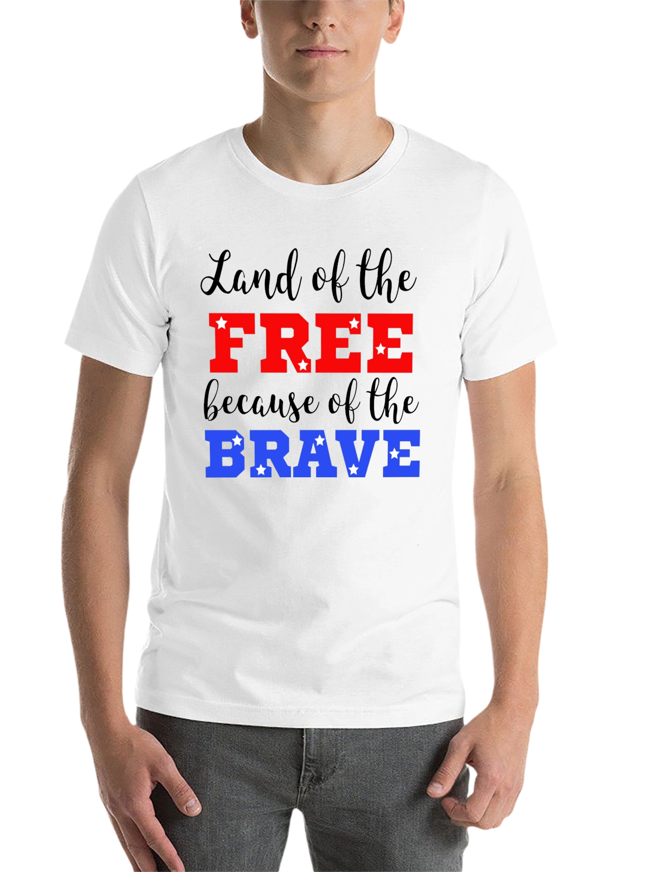 Black Patriotic Land of the Free T-Shirt view 14