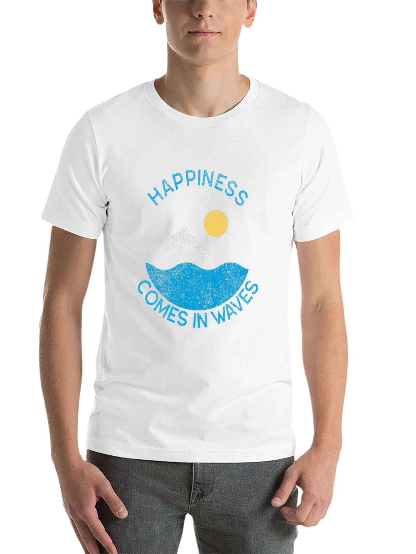 Black Happiness Comes in Waves Graphic Tee view 14