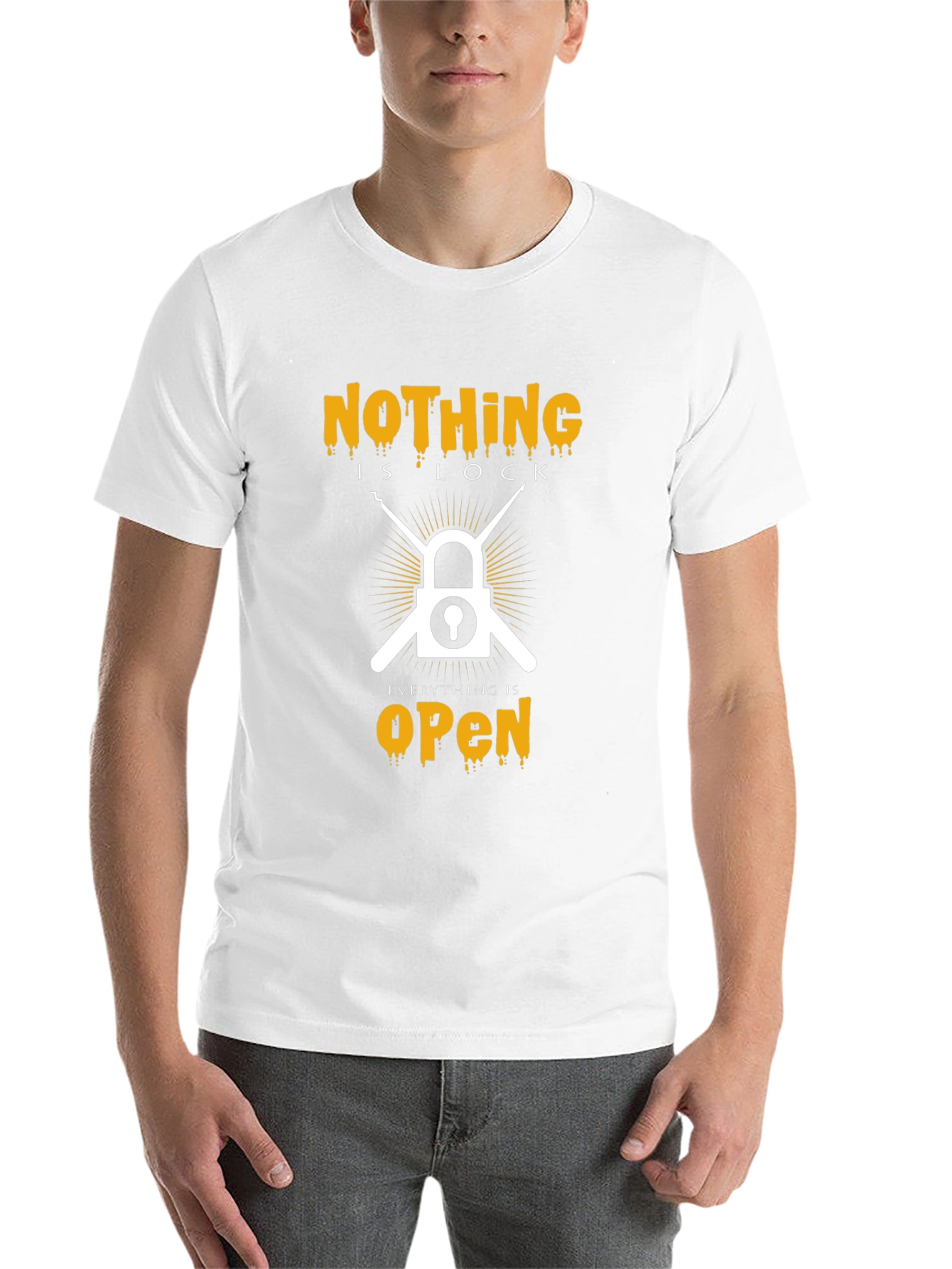 Black Nothing Is Lock T-Shirt - Everything Is Open Tee view 14