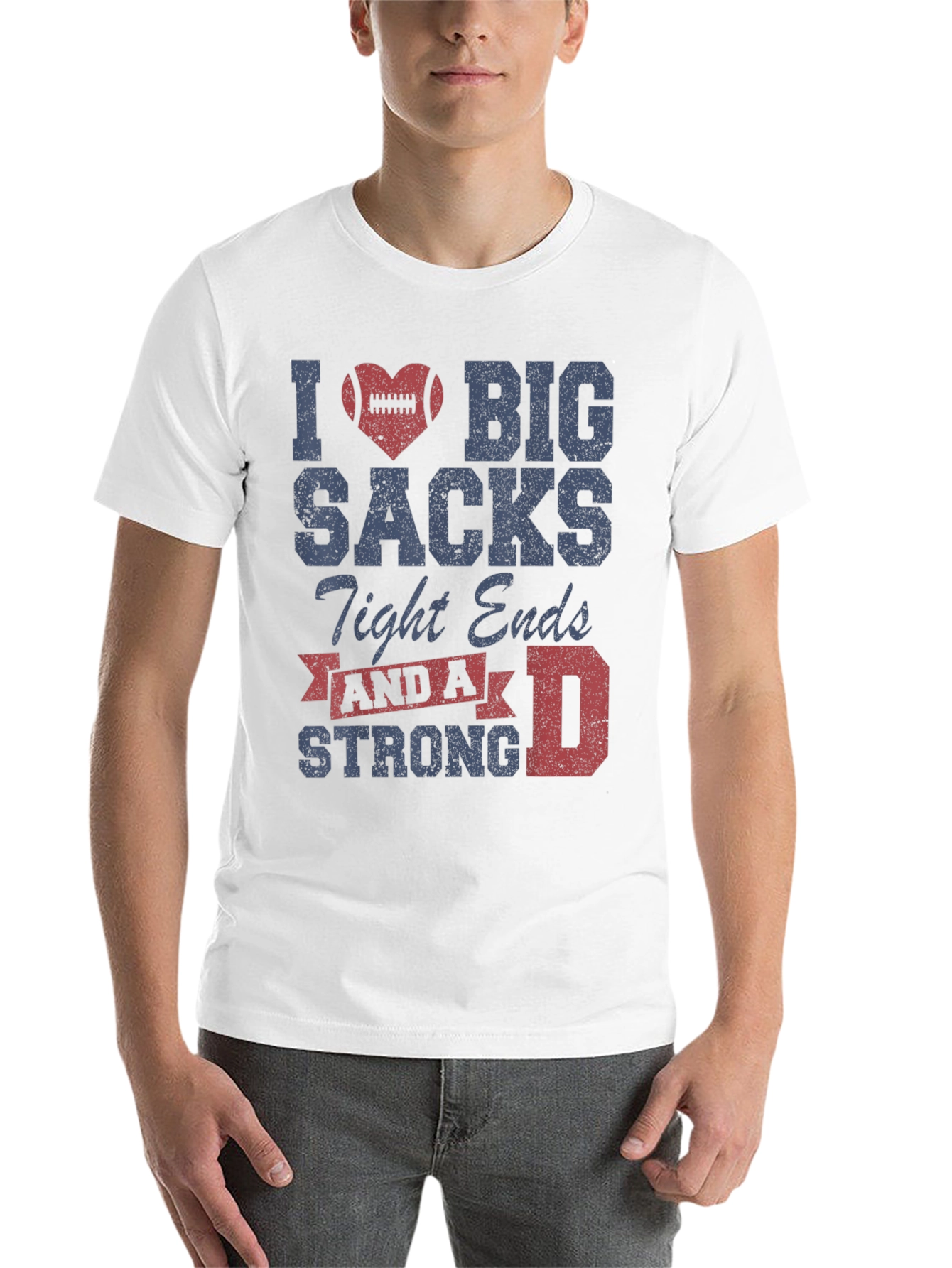 Black I Heart Big Sacks T-Shirt - Football Humor Tee view 14