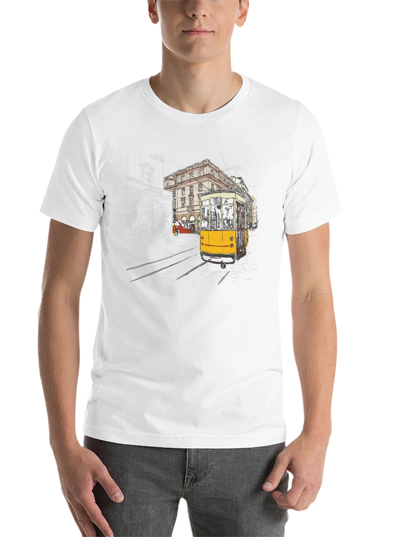 Black Urban Tram Graphic Tee - Black view 14