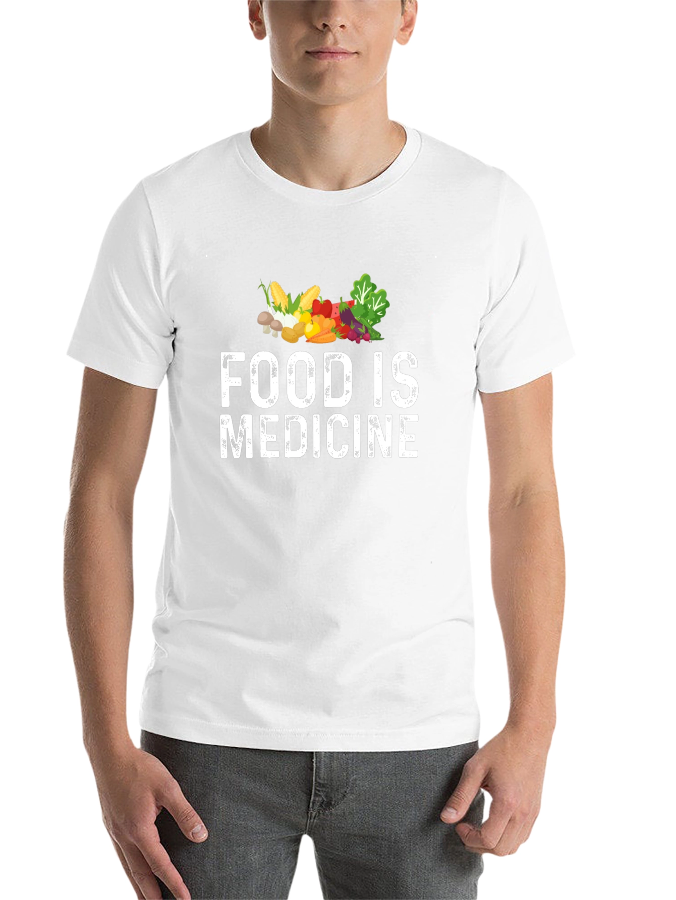 Black Food is Medicine T-Shirt - Black, Healthy Living Apparel view 14