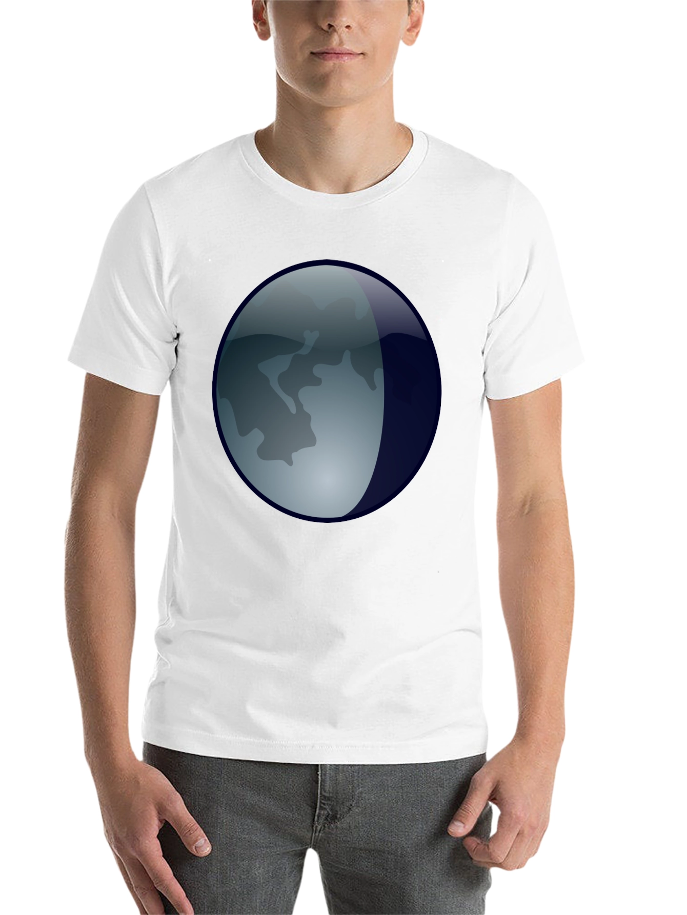 Black Lunar Orb T-Shirt - Black Graphic Tee view 14