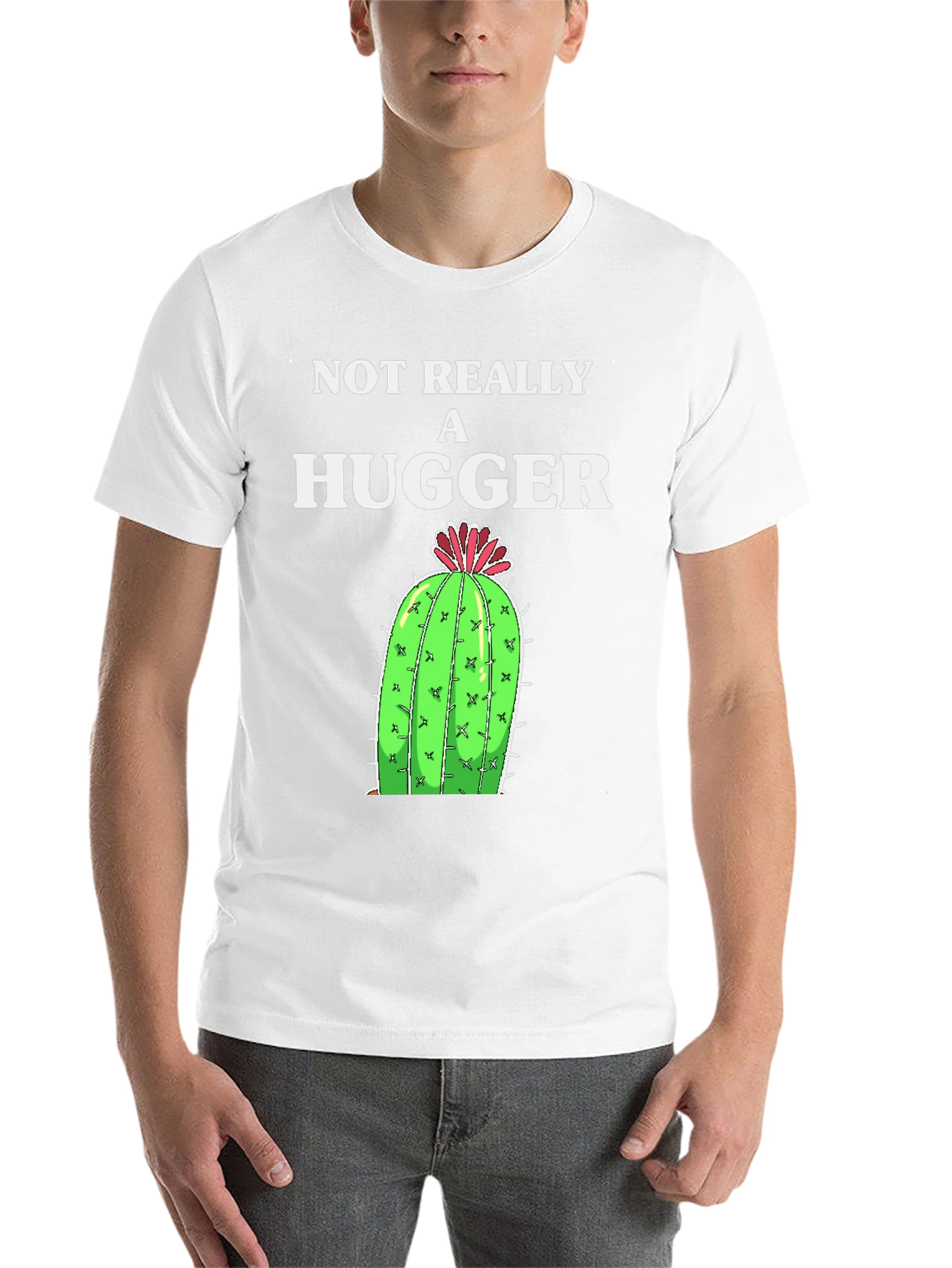 Black Not Really A Hugger Cactus Graphic Tee view 14