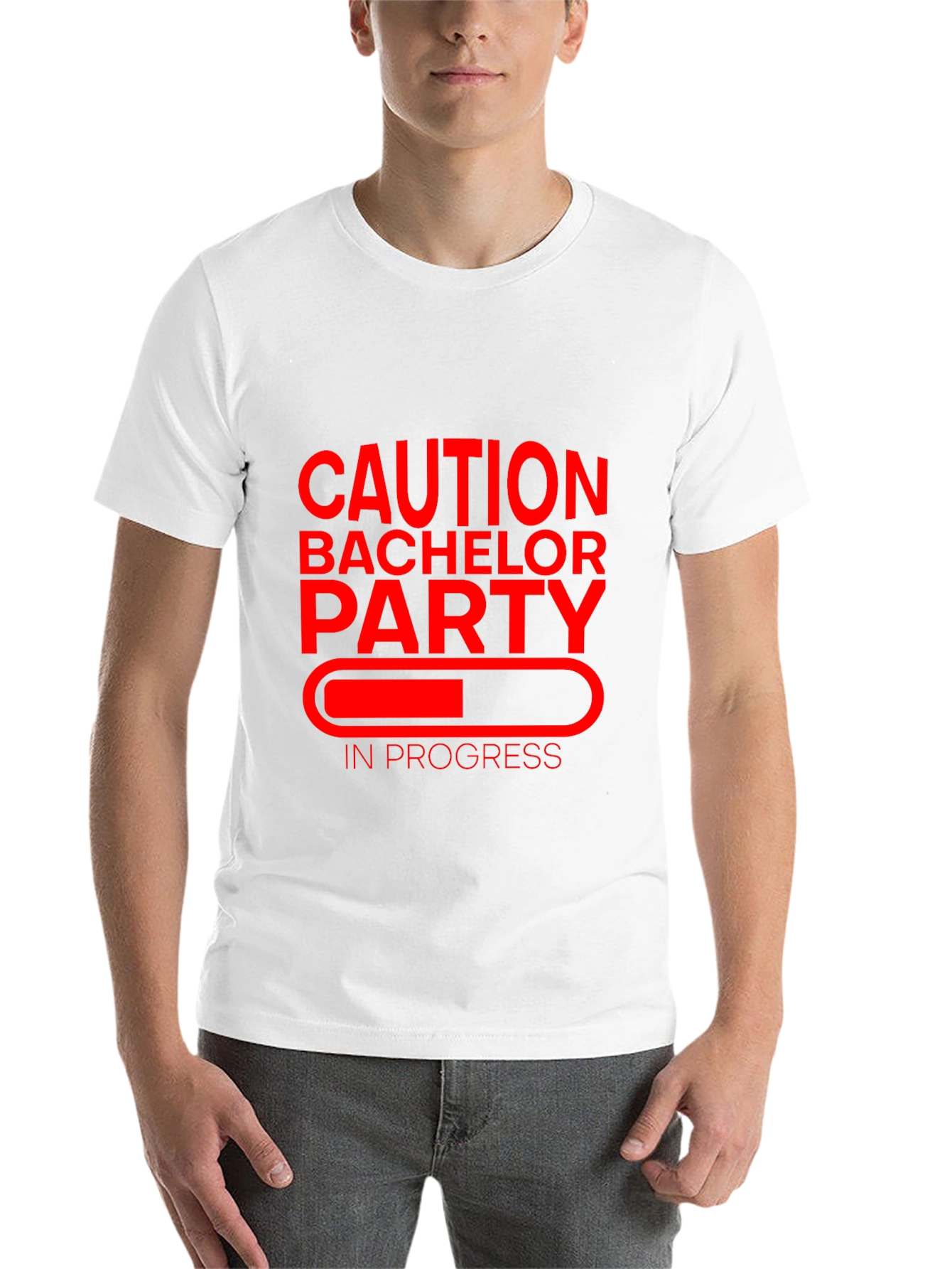 Black Caution Bachelor Party T-Shirt view 14