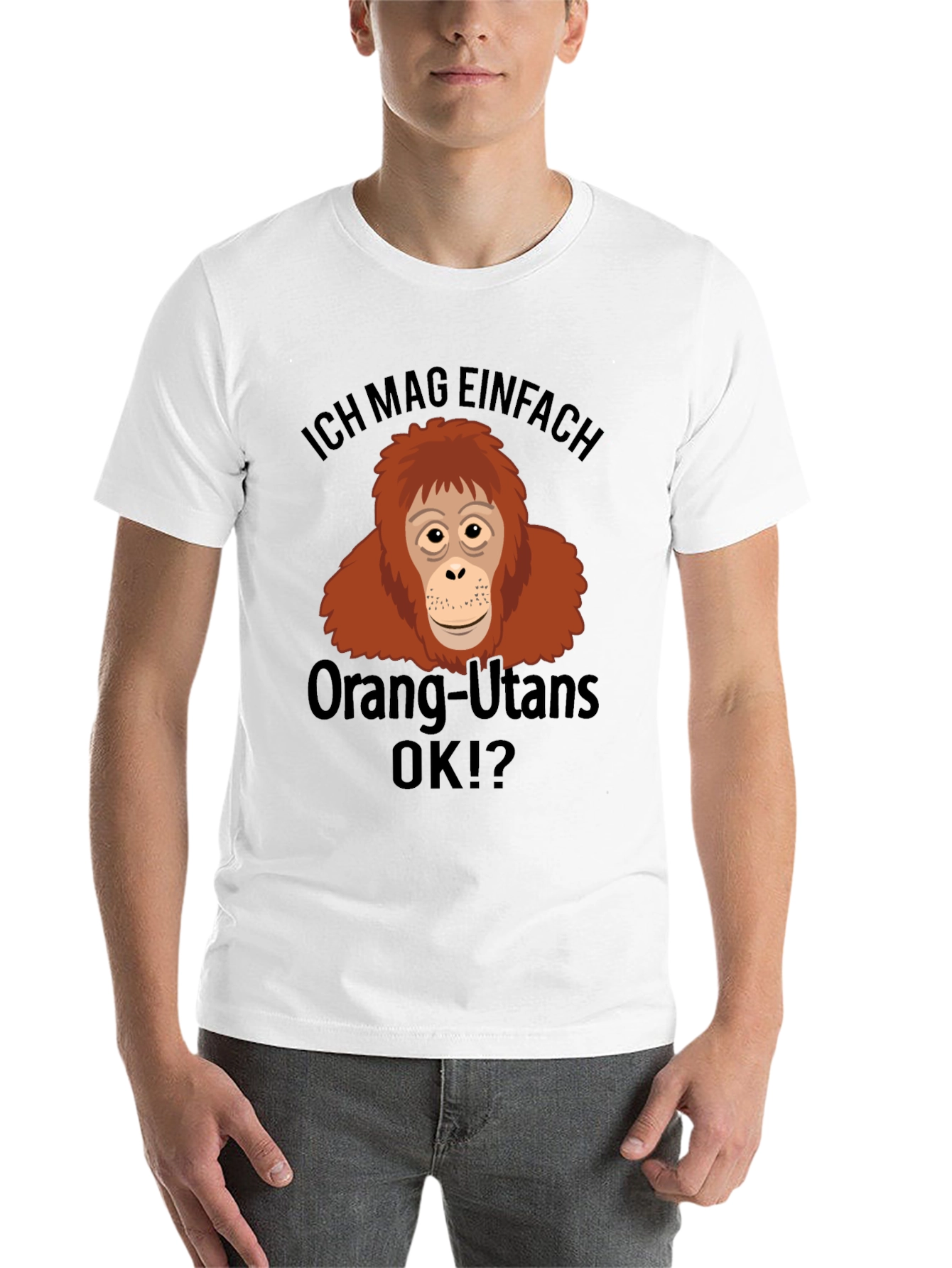 Black Ich Mag Orang-Utans OK?! Black T-Shirt view 14